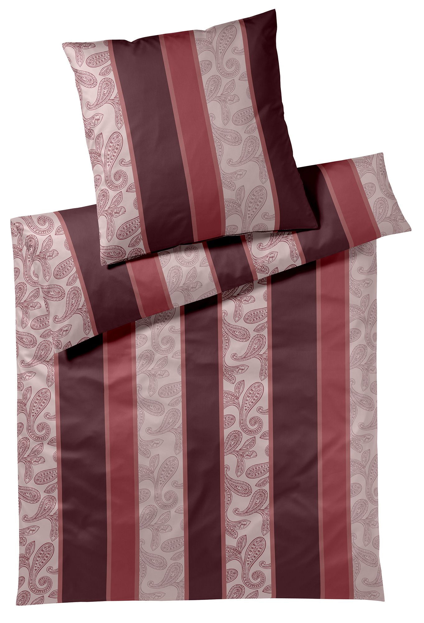 JOOP! Satin Bettwäsche Paisley Stripes | 1 rouge