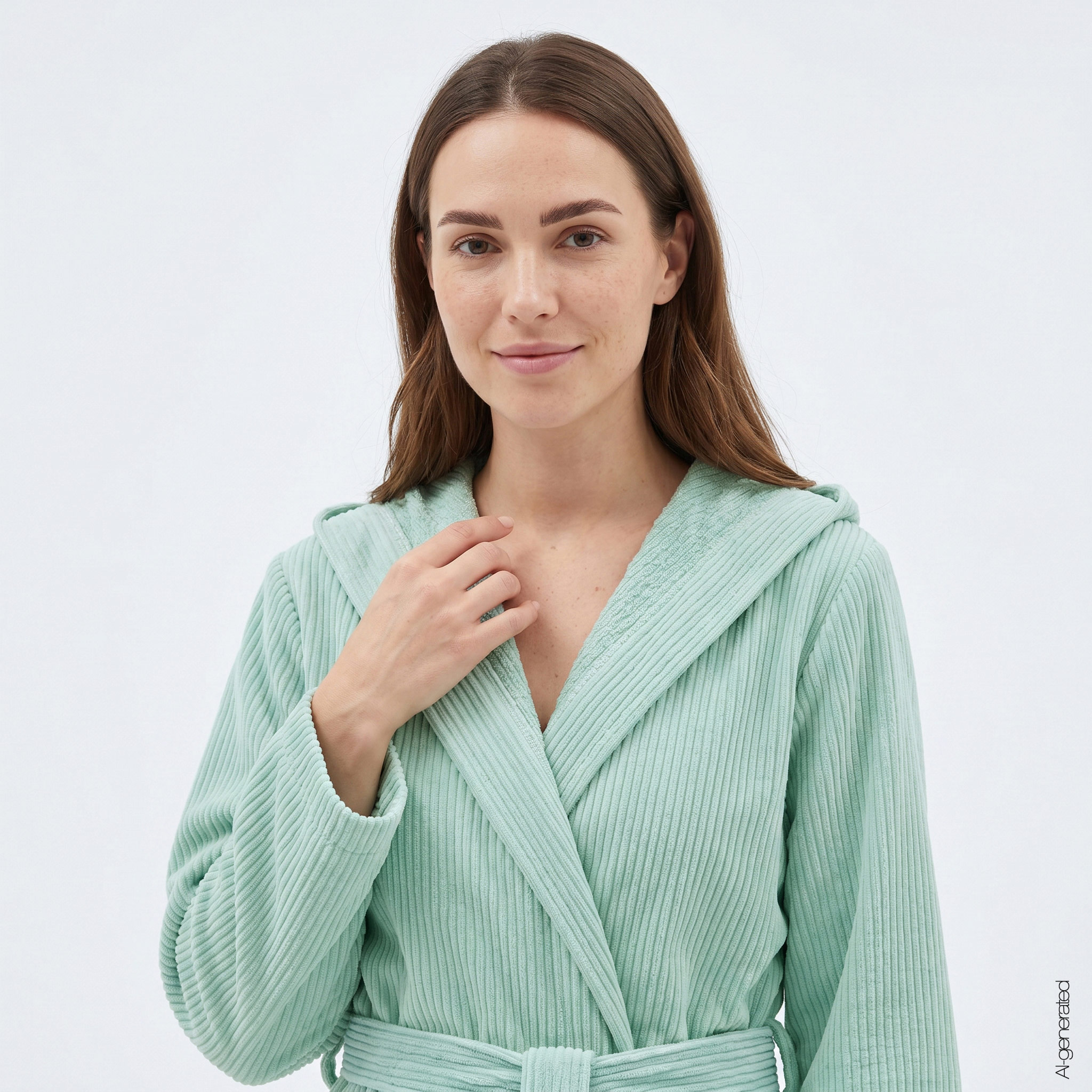 Cawö Damen Kapuze-Bademantel  6140 | 414 mint