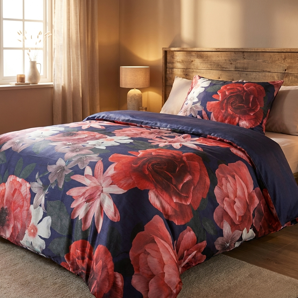 Living Dreams Satin-Bettwäsche | 600 denim/blush