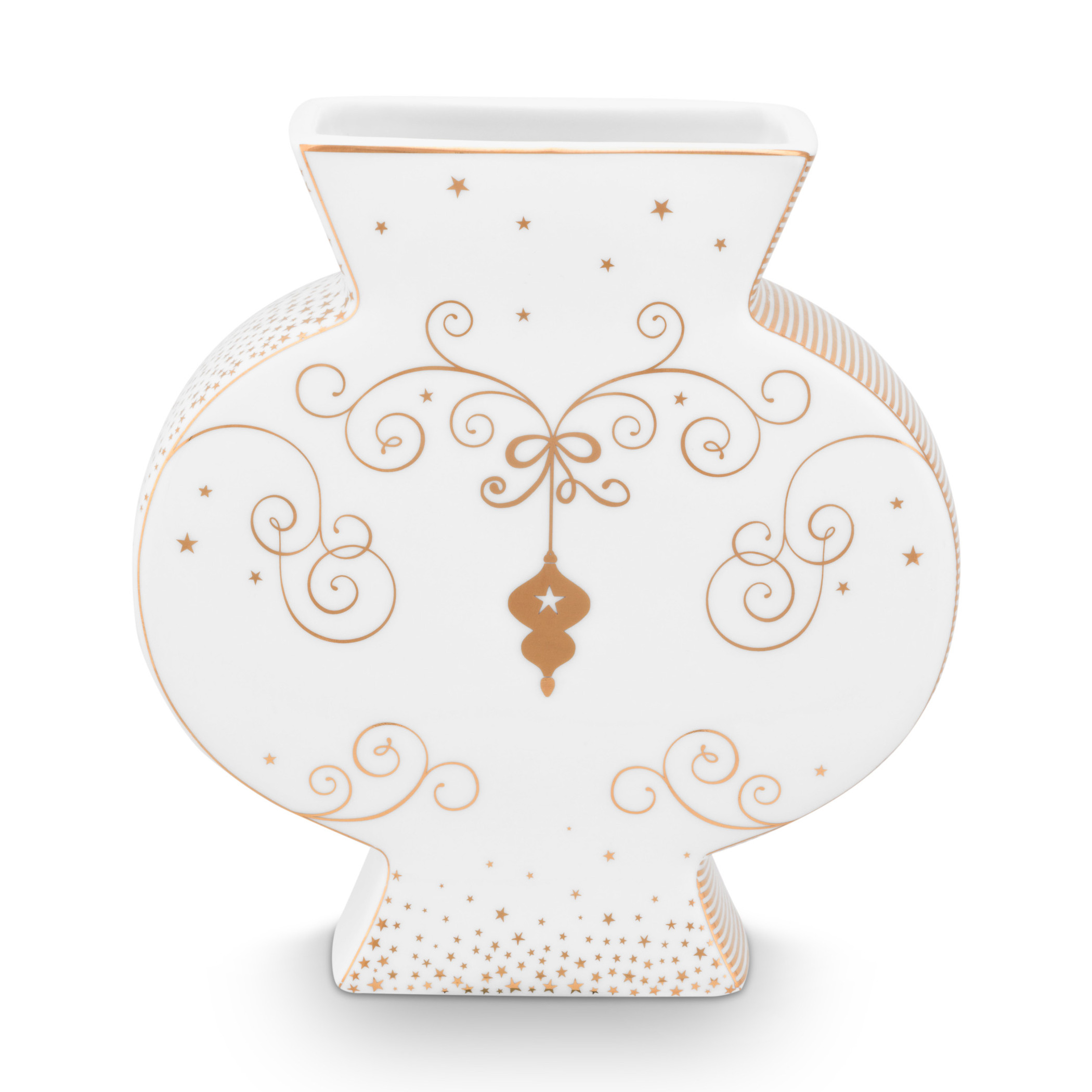 Pip Studio flache Vase Christmas | Weiss