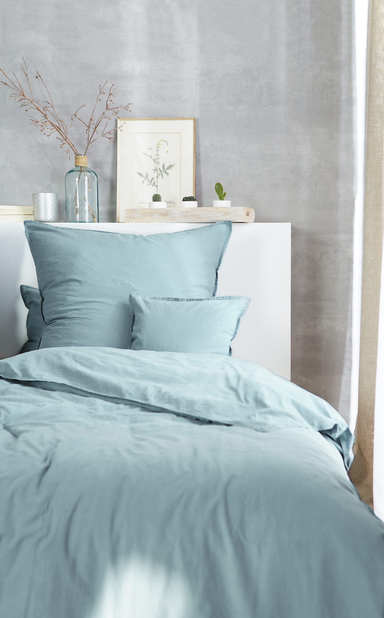 Thomas Renforce-Bettwäsche Stonewashed  | 588 grau-grün