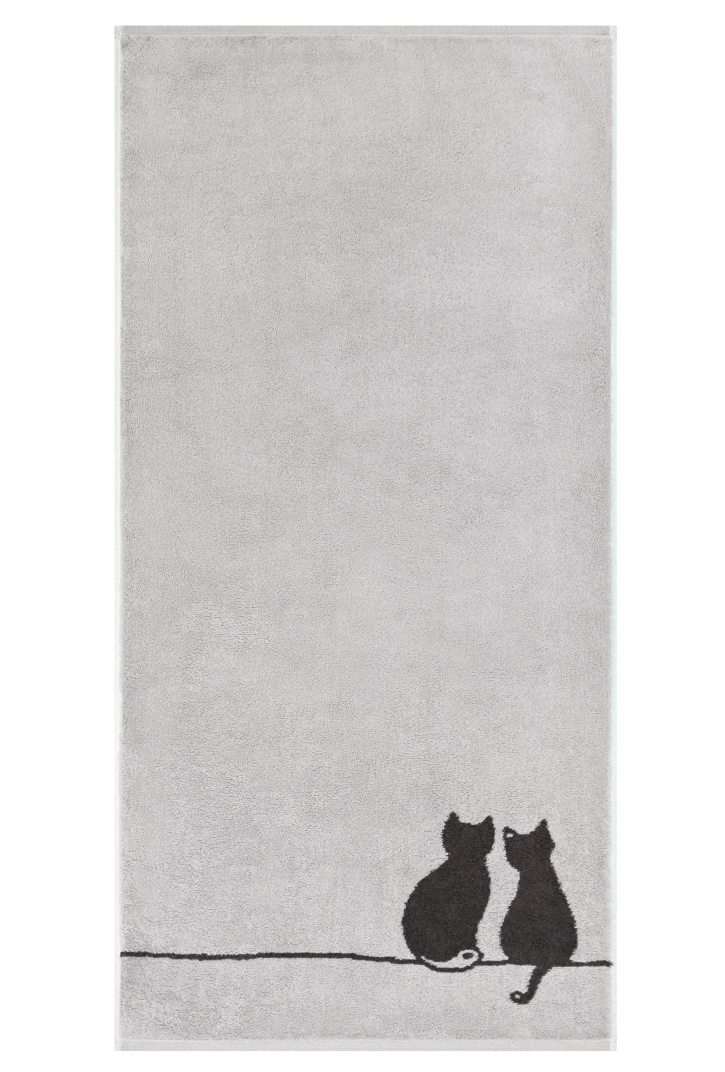 Cawö Handtuch Cute Cats | 70 platin/basalt