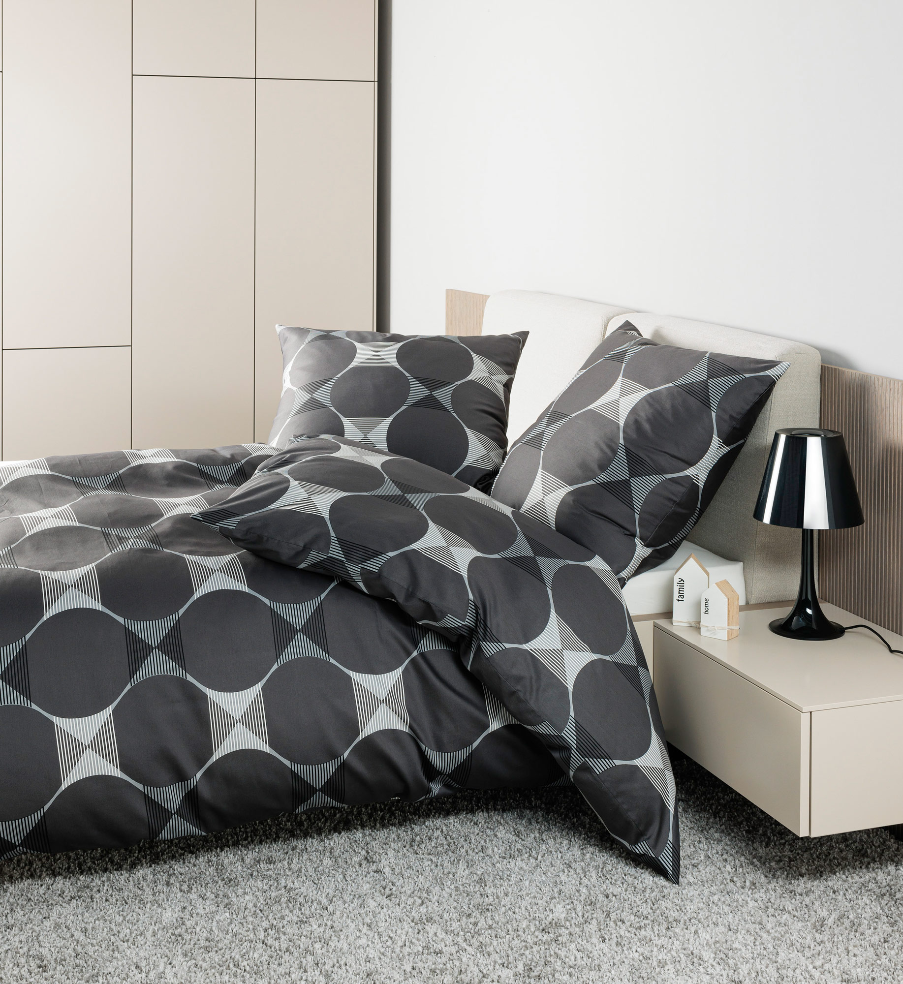 Janine Mako Satin Bettwäsche J. D. | 08 anthrazit
