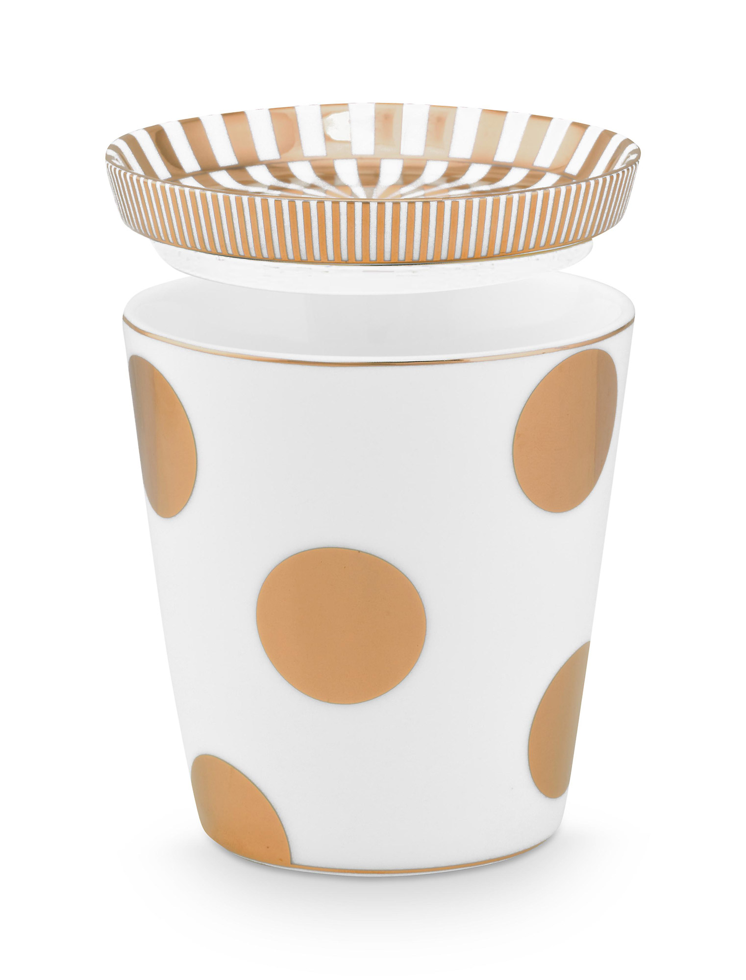 Pip Studio 2er Set Tasse & Teebeutelablage Dot Delight | Wei