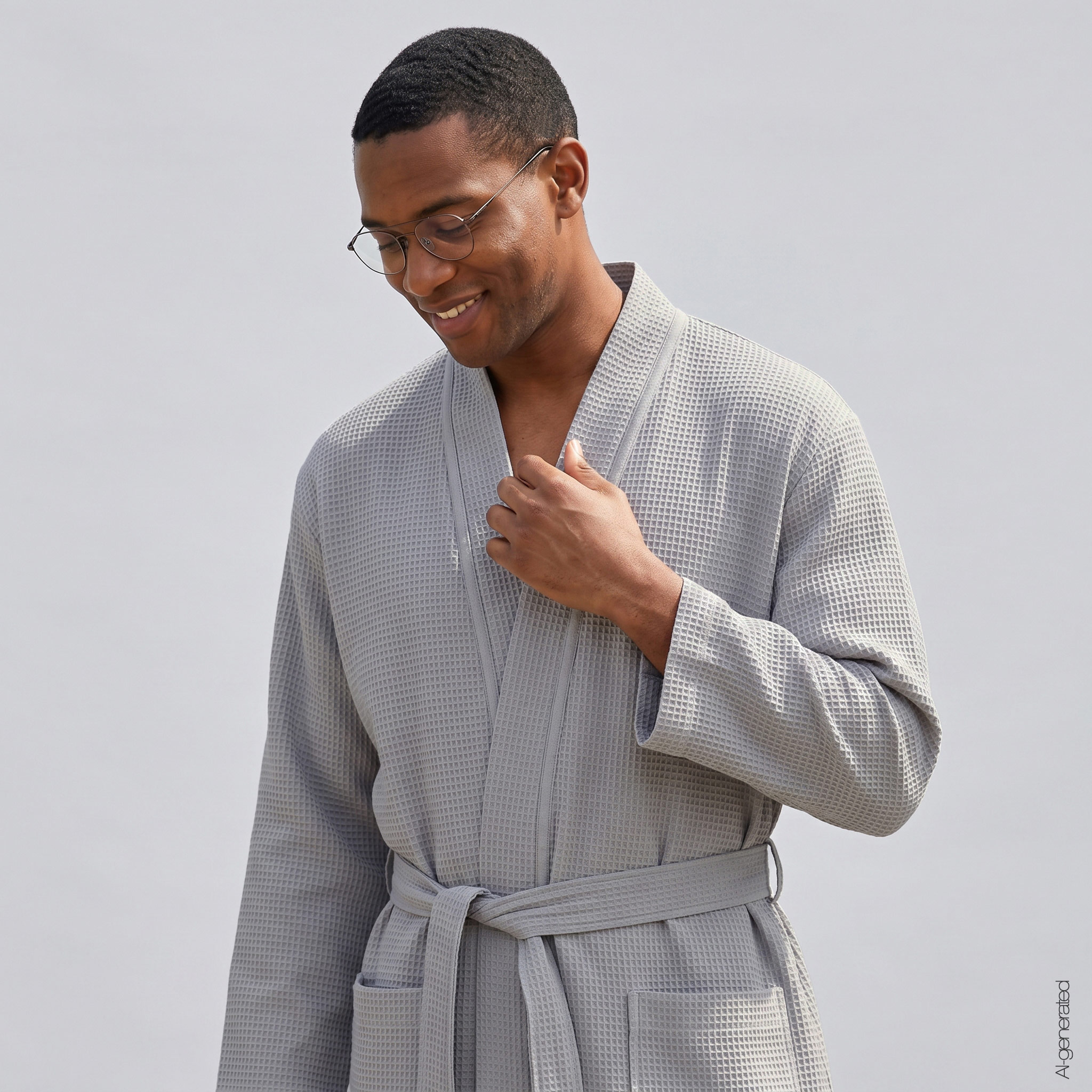 Cawö Herren Kimono-Bademantel  816 | 71 metal