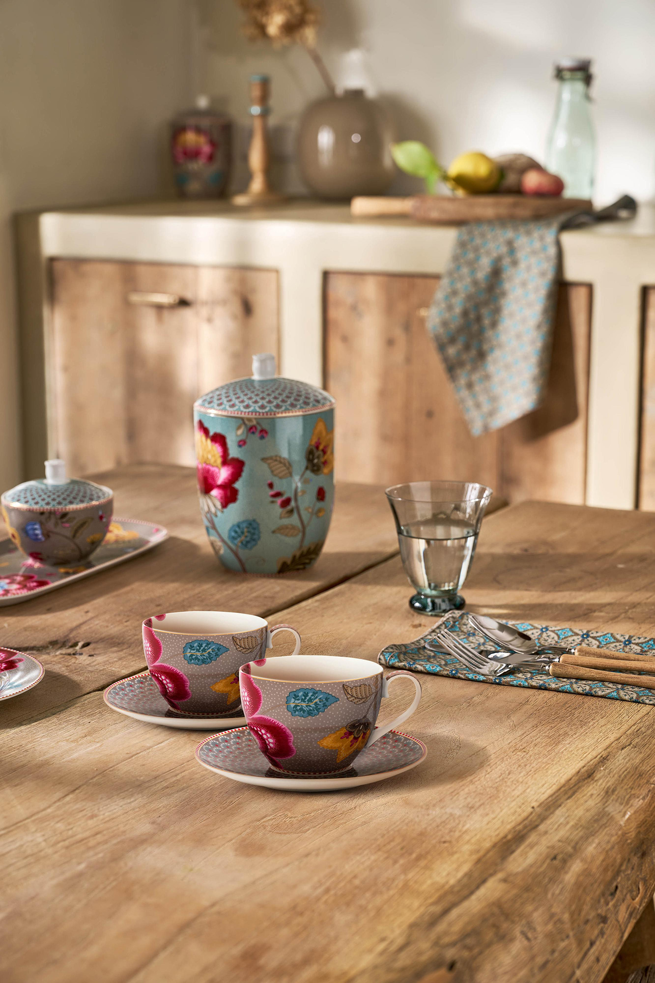 Pip Studio 3er Set Tasse & Untertasse Blooming Tales | Fanta