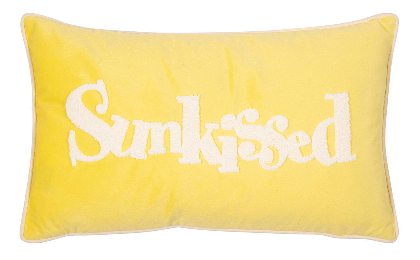 Pad Kissenhülle Letters SUNKISSED | white-light yellow