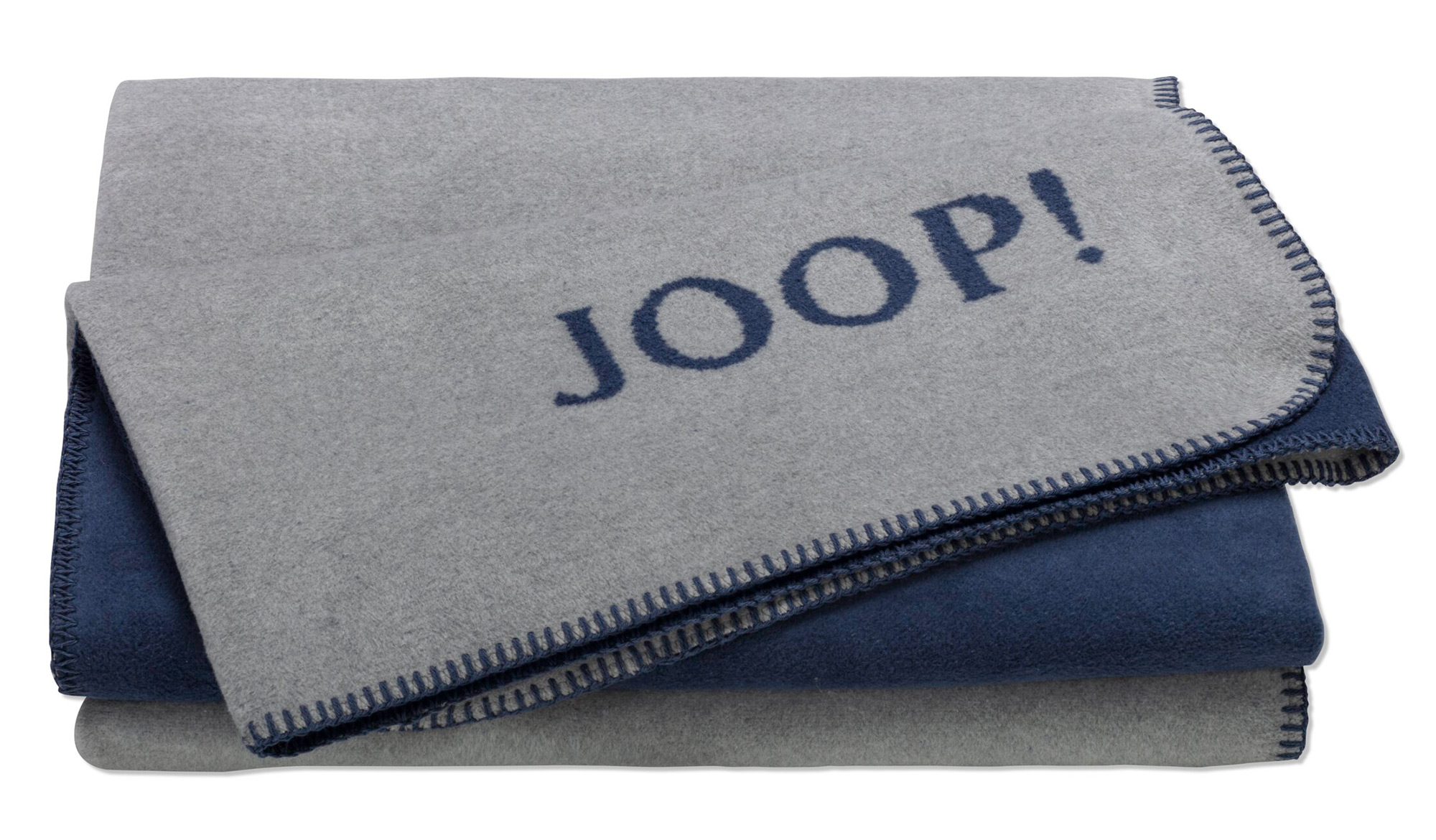 JOOP! Plaid / Wohndecke UNI-DOUBLEFACE | Silber-Navy JOOP! Plaid / Wohndecke UNI-DOUBLEFACE | Silber-Navy