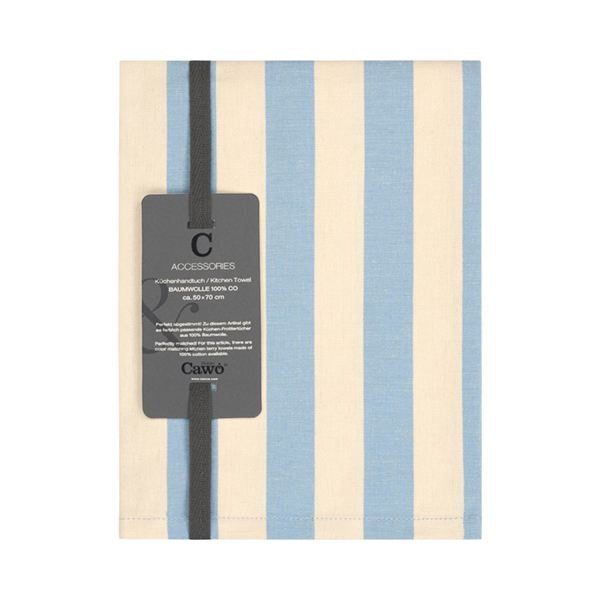 Cawö Geschirrtuch Prints & Stripes 546 | 13 blau/natur