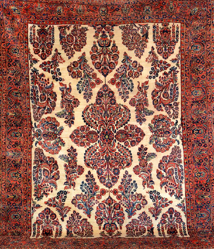 Sarough Perserteppich antik | cremegrundig 345 x 268 cm