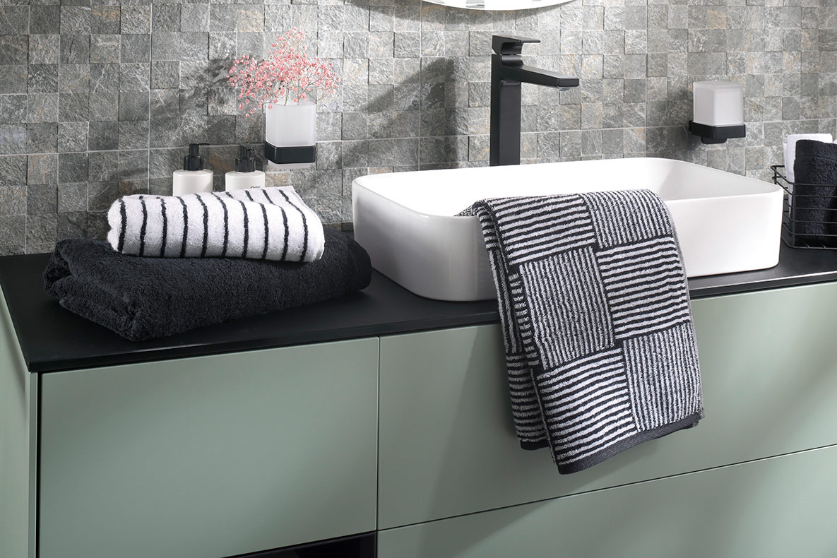 Cawö Handtuch Black&White 6280 | 96 schwarz/weiß