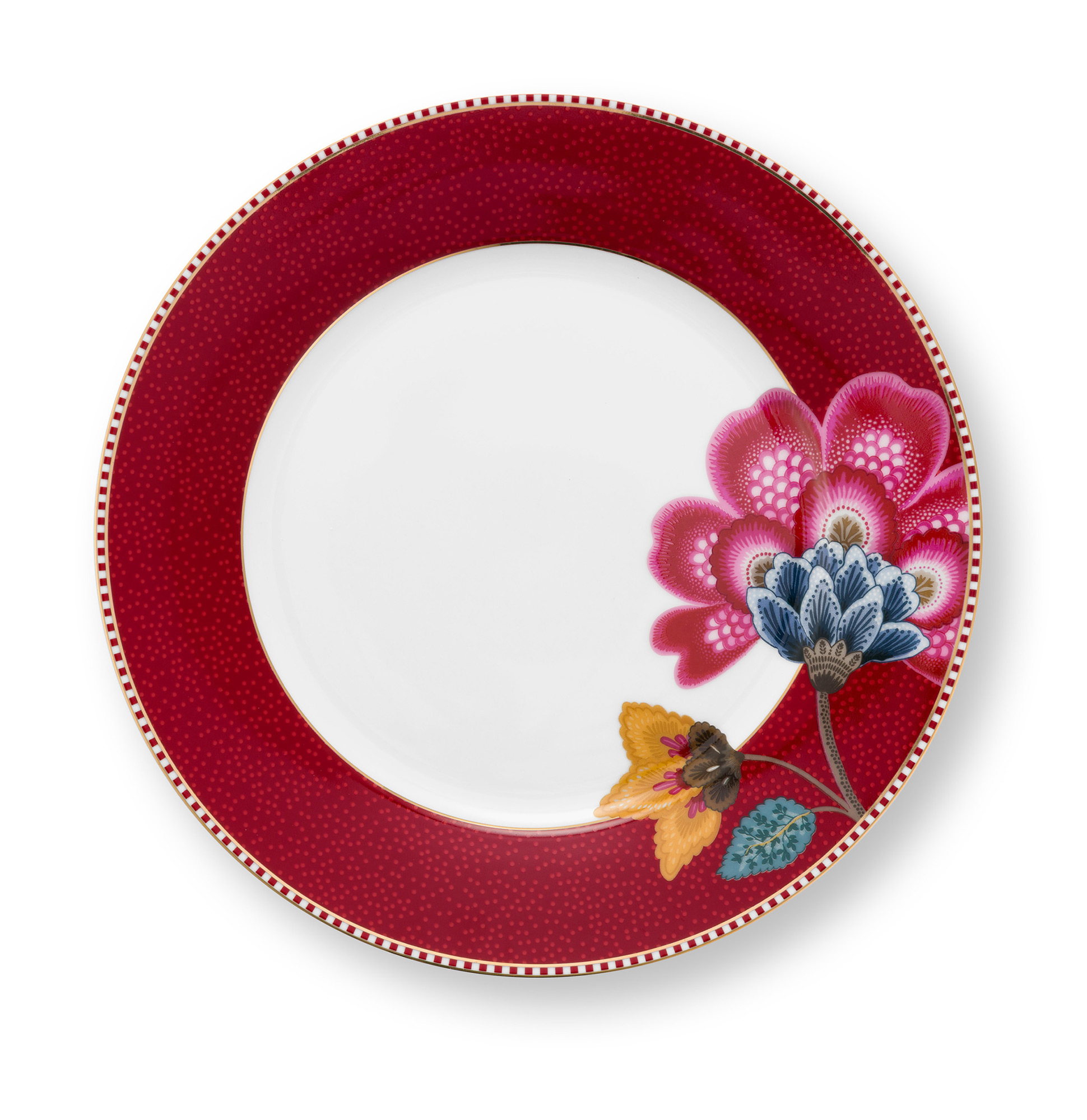 Pip Studio Frühstücksteller Blooming Tales | Dark Red