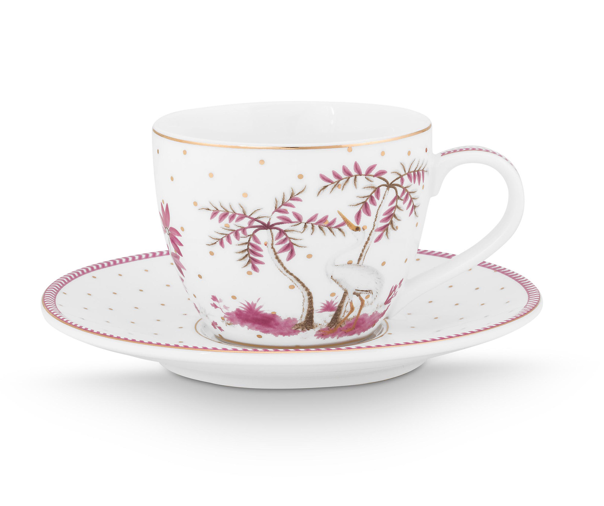 Pip Studio Espresso Tasse & Untertasse Jolie | gold pink