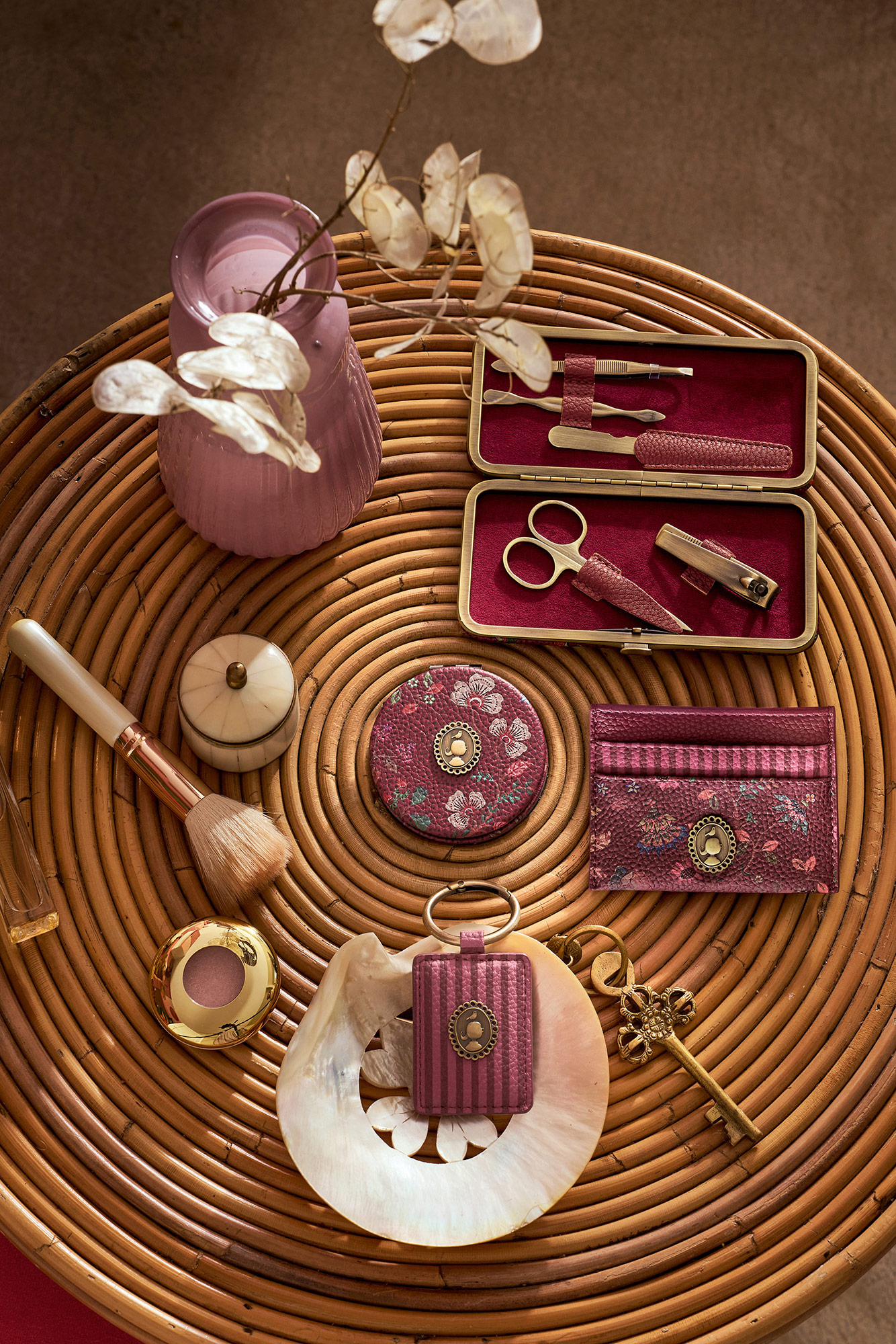 Pip Studio Maniküre Set Flora Bangelore | dark pink