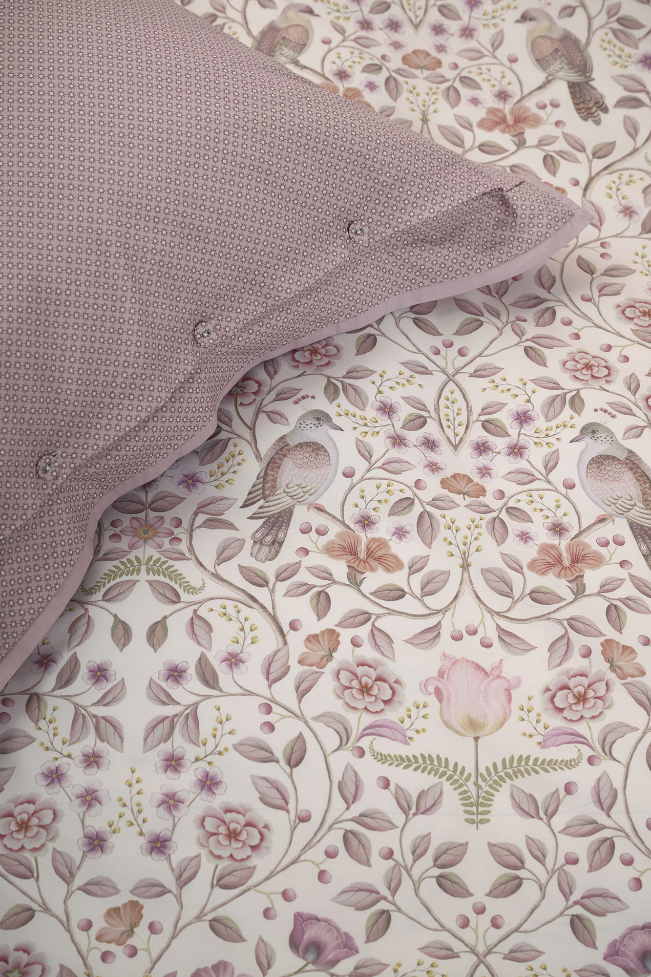 Pip Studio Perkalbettwäsche Garden of Dove | Off-White