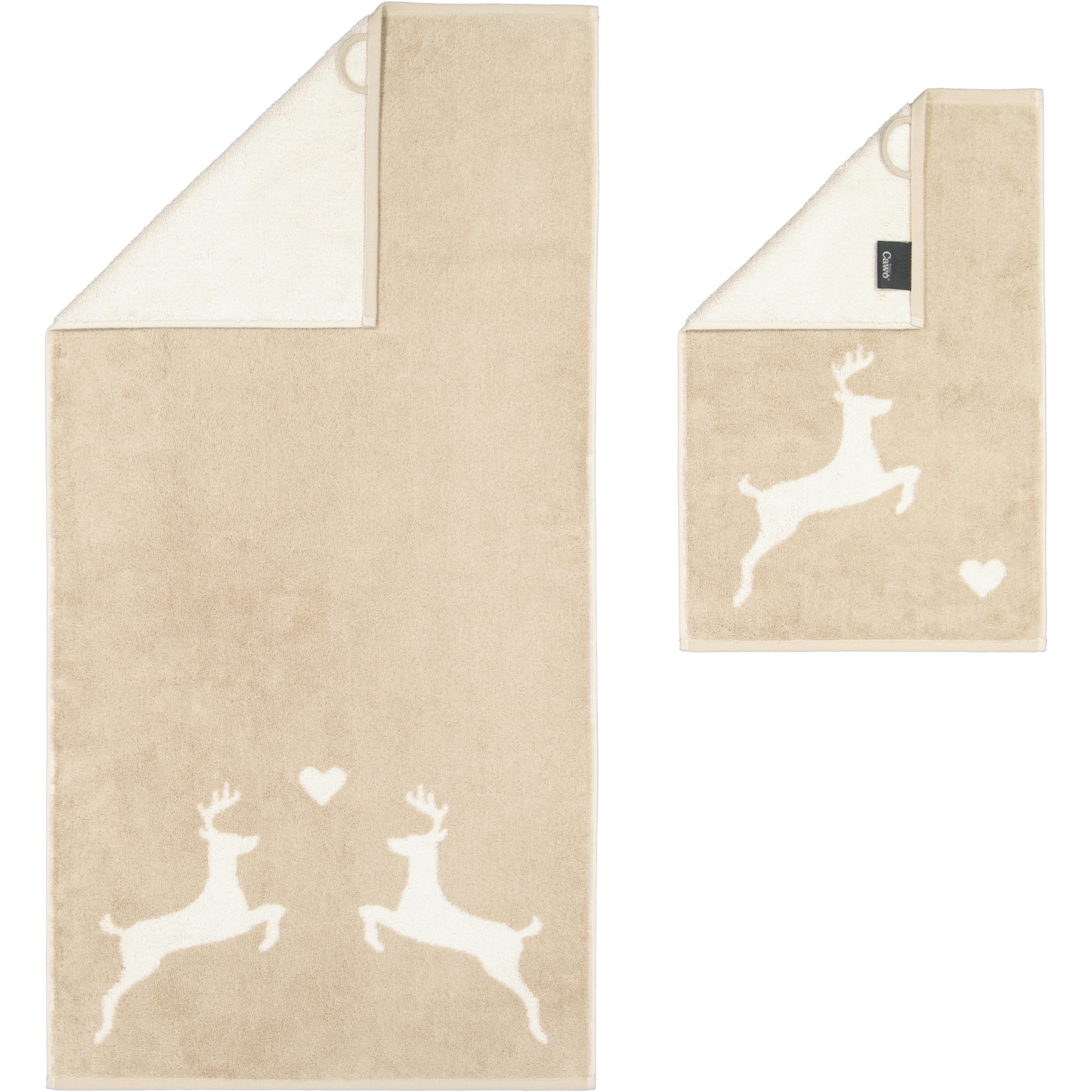 Cawö Duschtuch Alpenchic Edition Hirsche 6228 | 33 Natur