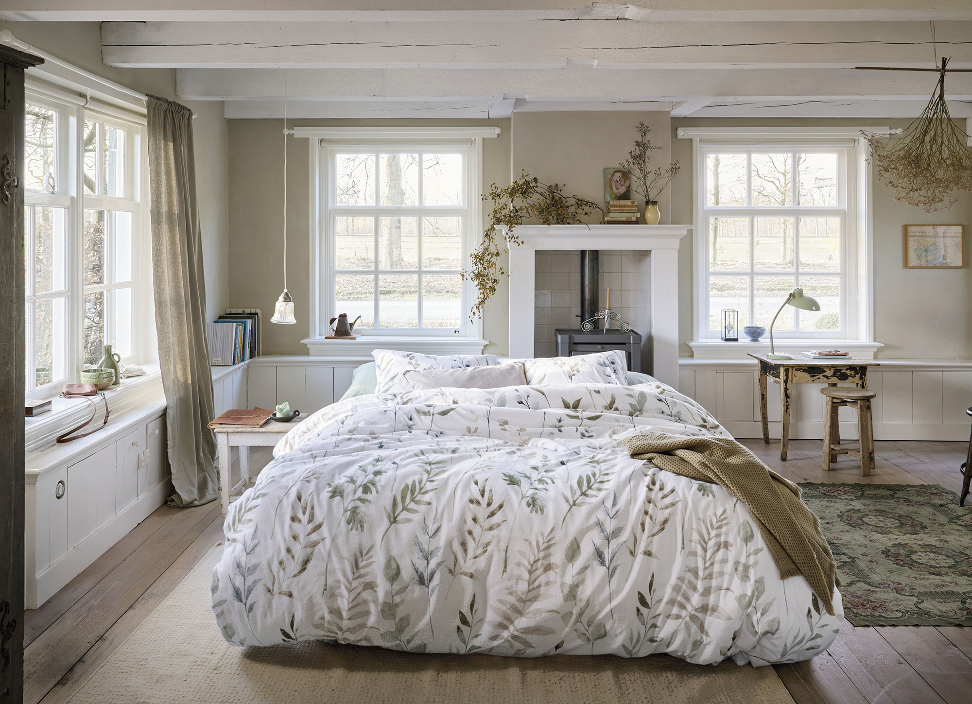 Beddinghouse Flanellbettwäsche Twigs | weiß