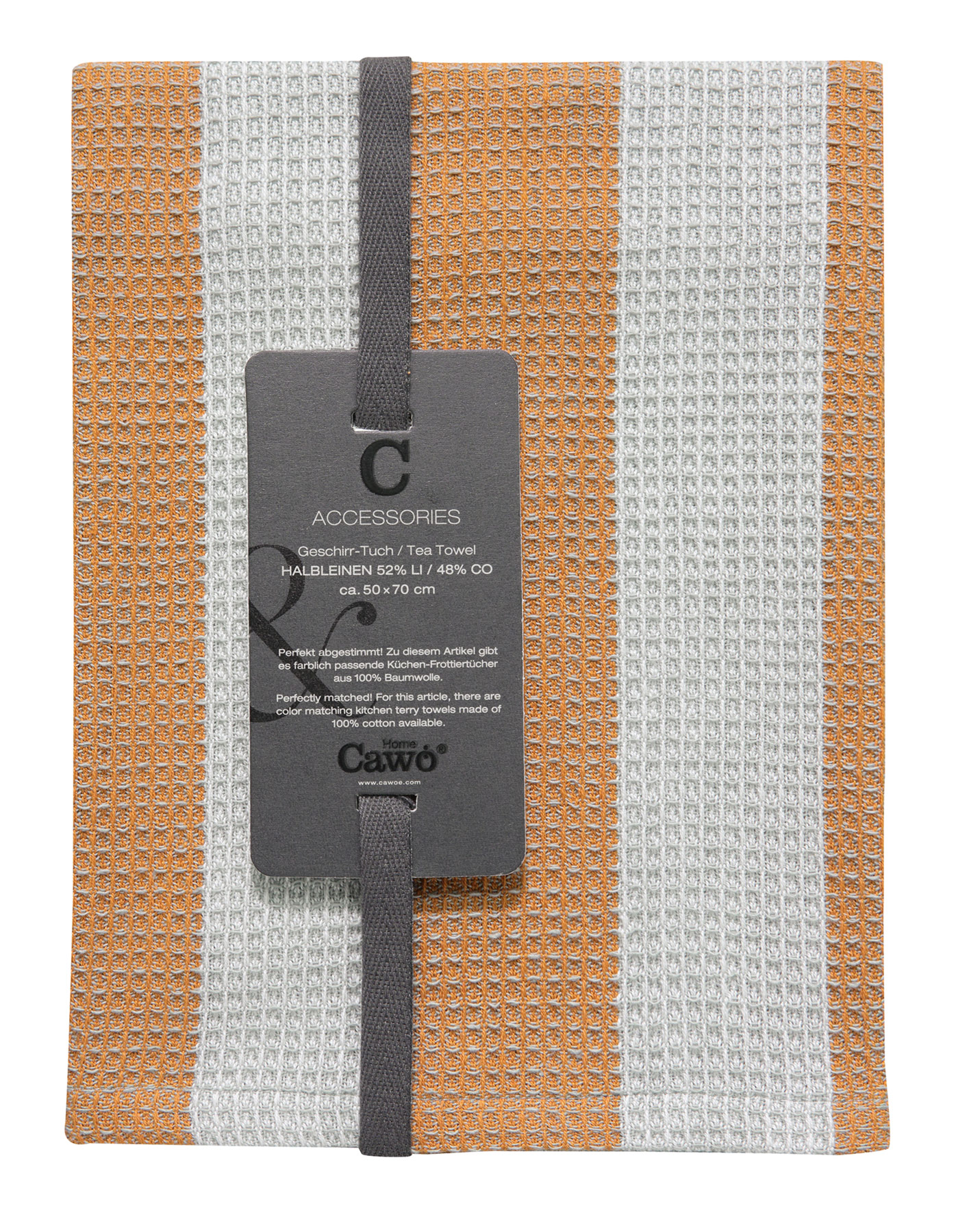 Cawö Küchenhandtuch Piqué Cuisine 536 | 57 zimt/platin