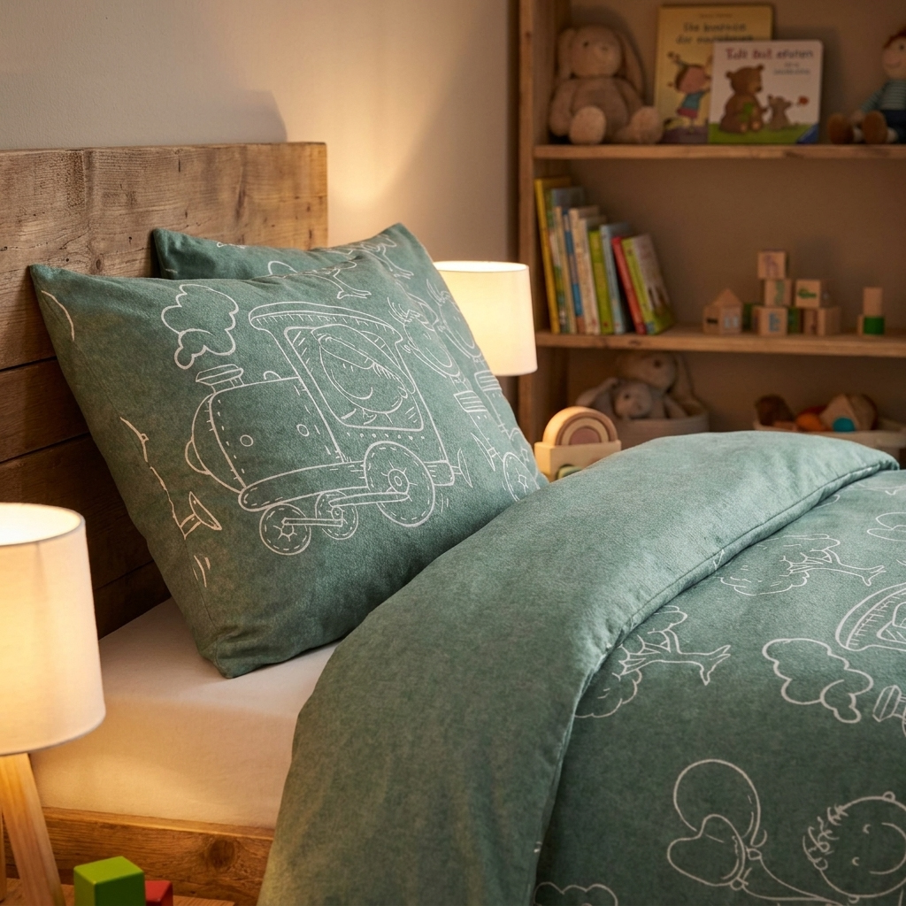 Biberna Kinderbettwäsche Flanell 0840521 | 429 Fichte