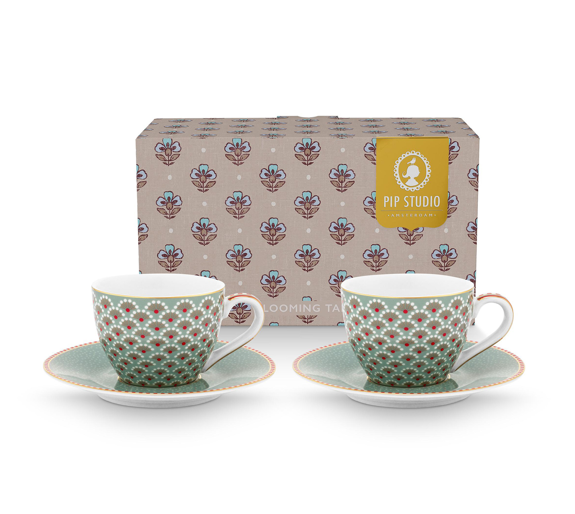 Pip Studio 2er Set Espresso Tassen Blooming Tales | Blue