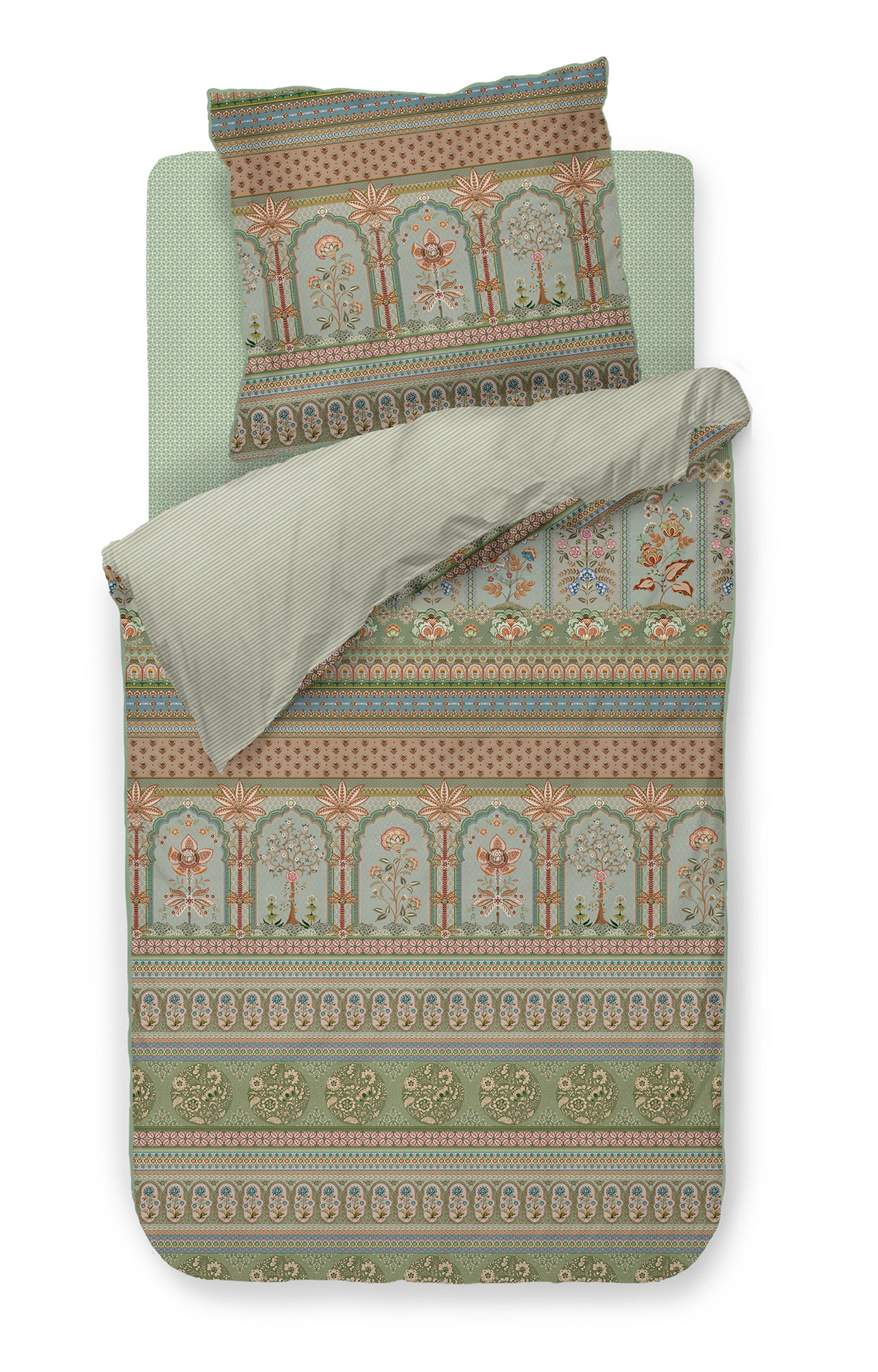Pip Studio Perkalbettwäsche Bollywood Dreams | Grün