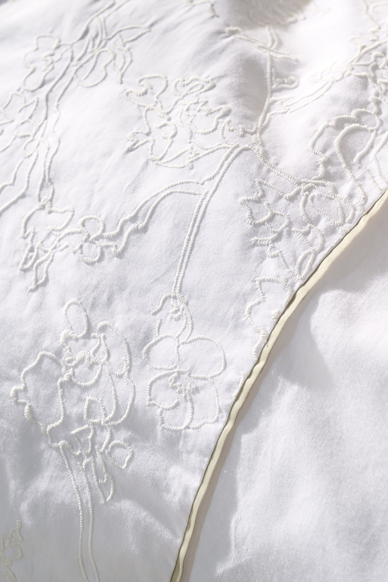 Beddinghouse Perkal-Bettwäsche Broderie Fleurie | weiss