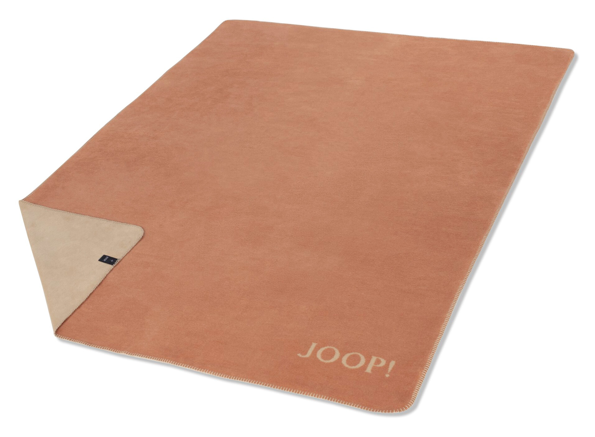 JOOP! Plaid / Wohndecke UNI-DOUBLEFACE | Kupfer-Sand