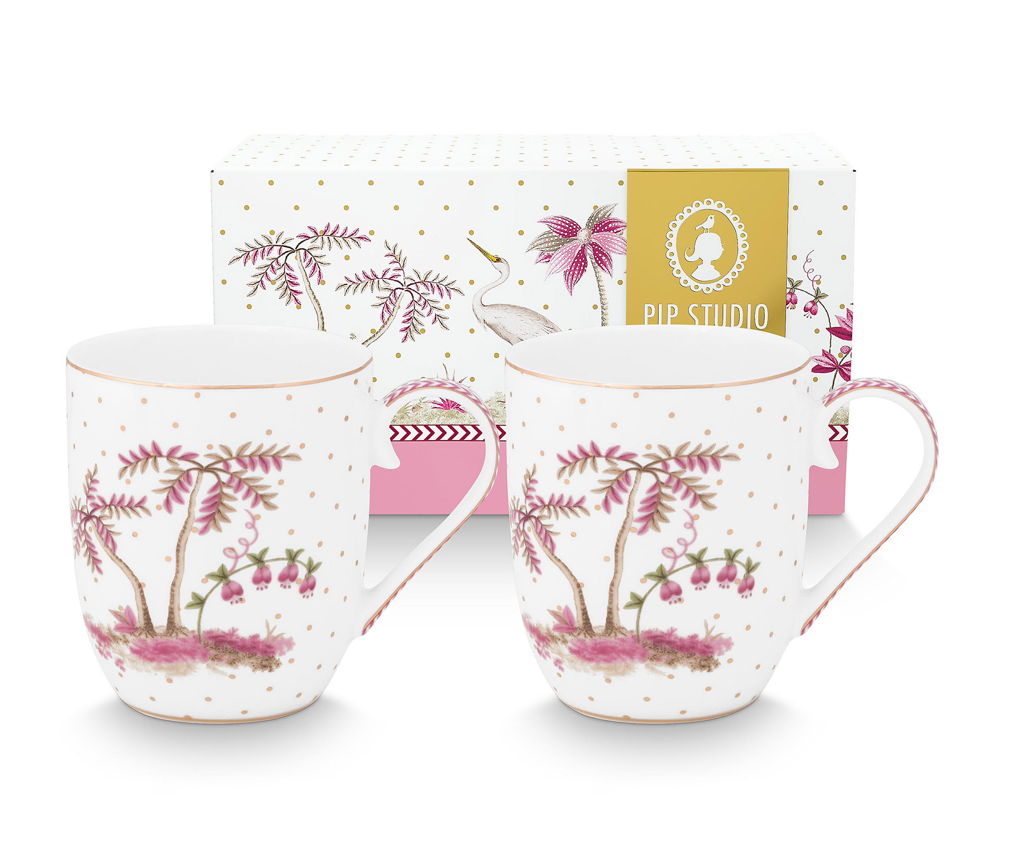 Pip Studio 2er Set Tassen klein Jolie | gold pink