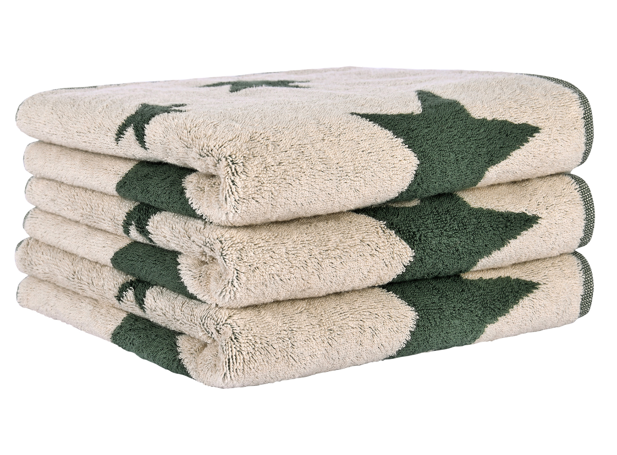 Cawö Handtuch Christmas Edition 792 | 34 natur-grün