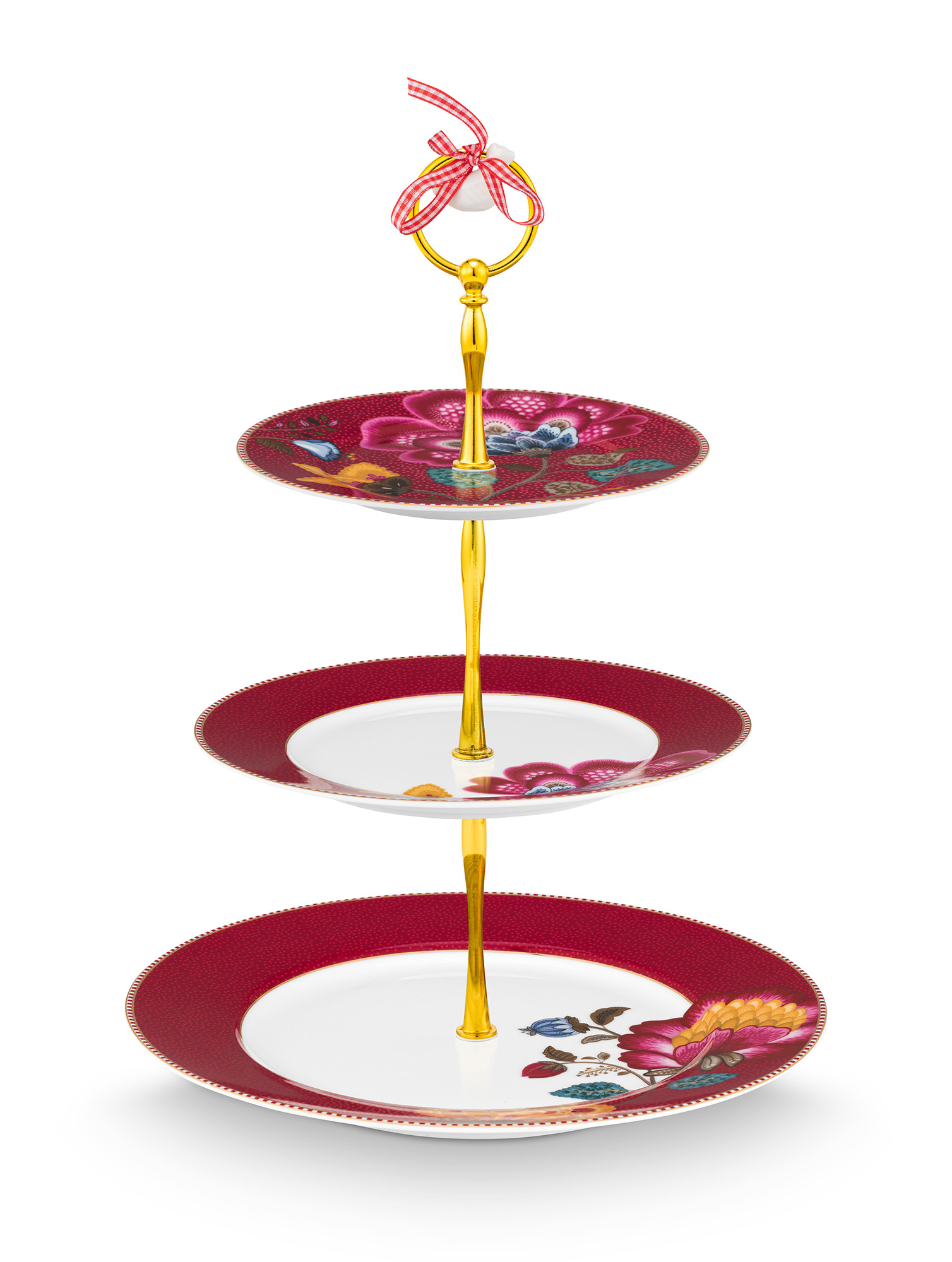 Pip Studio Etagere Kuchenständer Blooming Tales | Dark Red