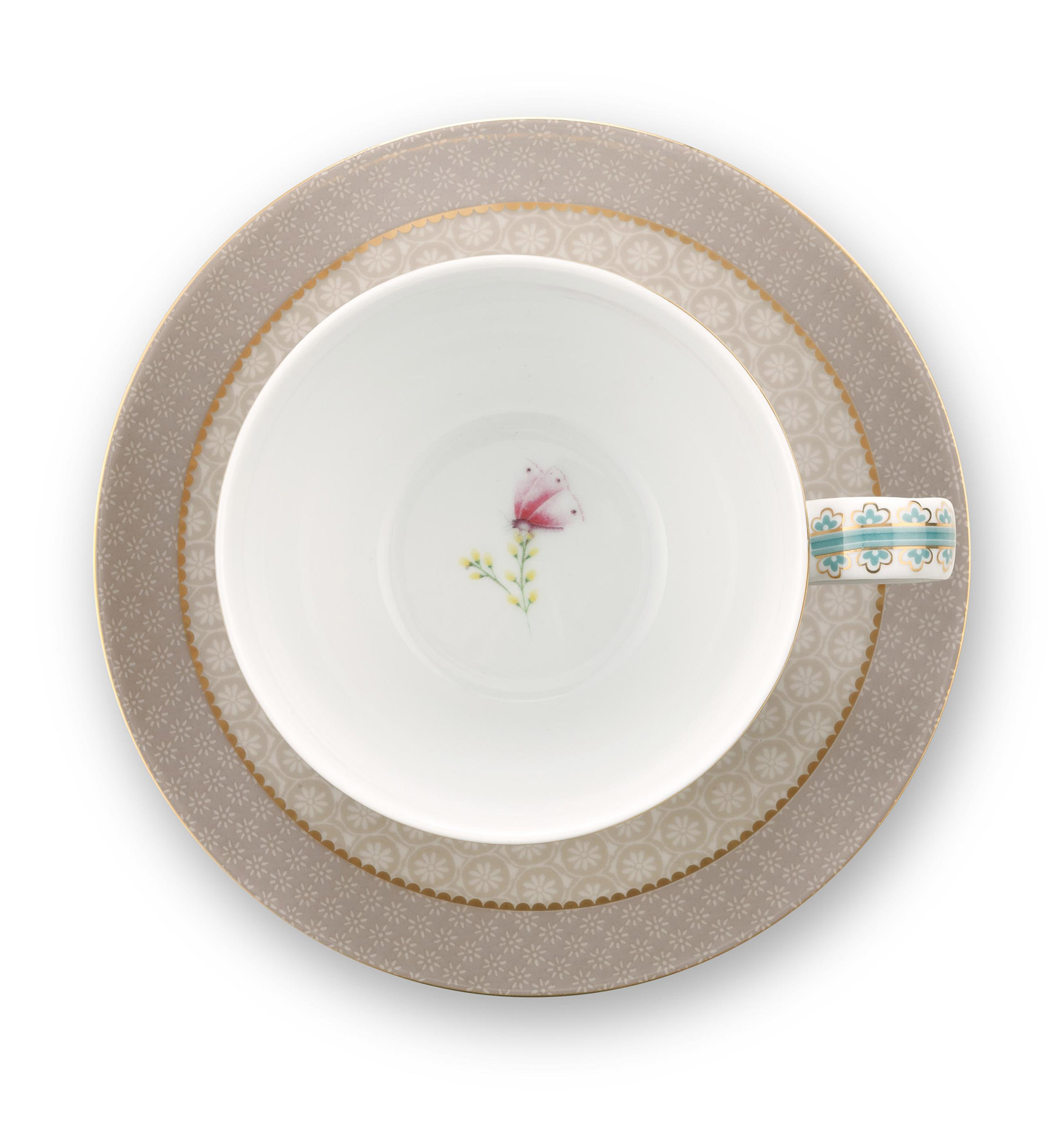 Pip Studio Cappuccino Tasse & Untertasse Blushing Birds | kh