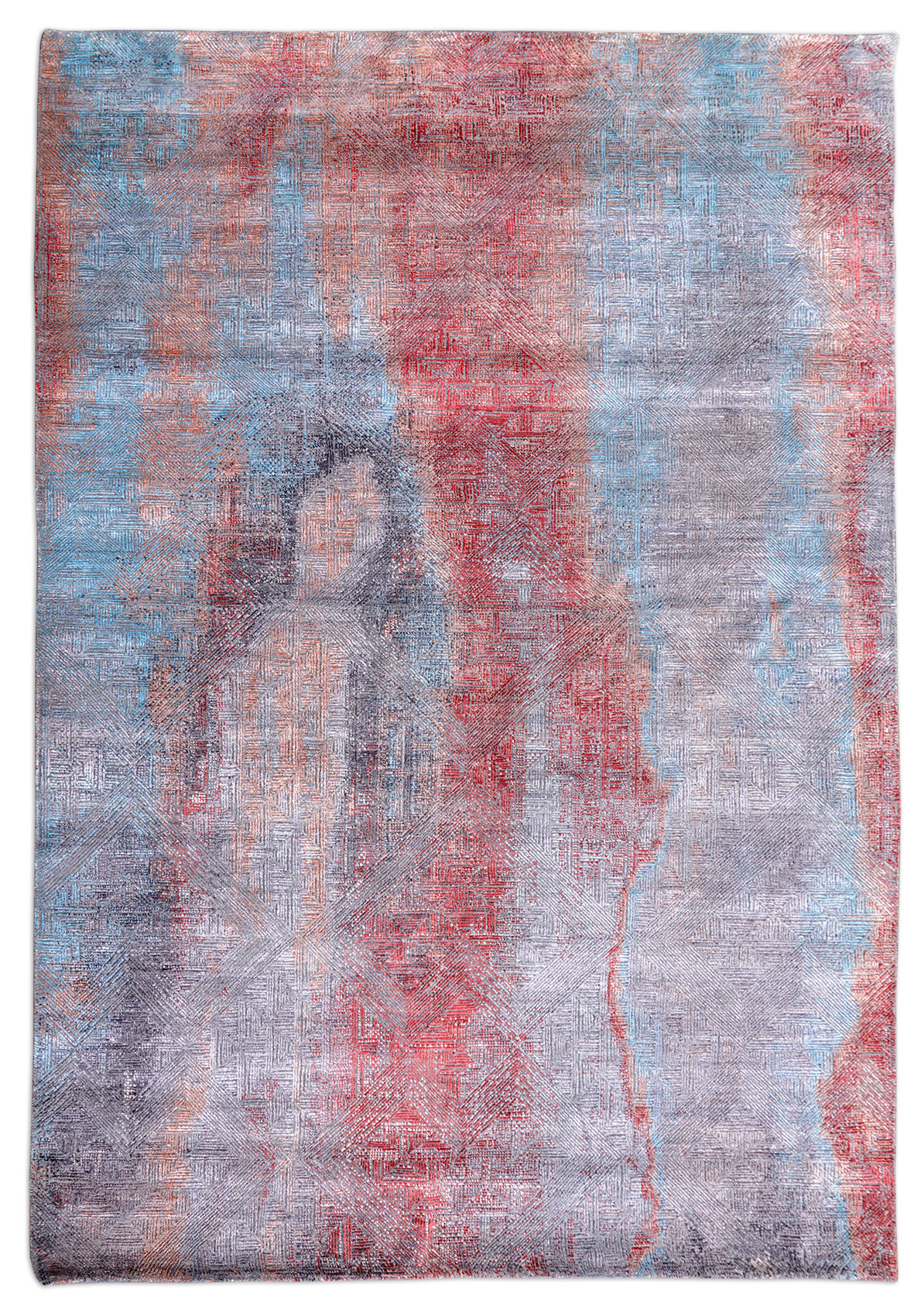 Thomas Designteppich Amour Indien | Grey-Red 90 x 154 cm