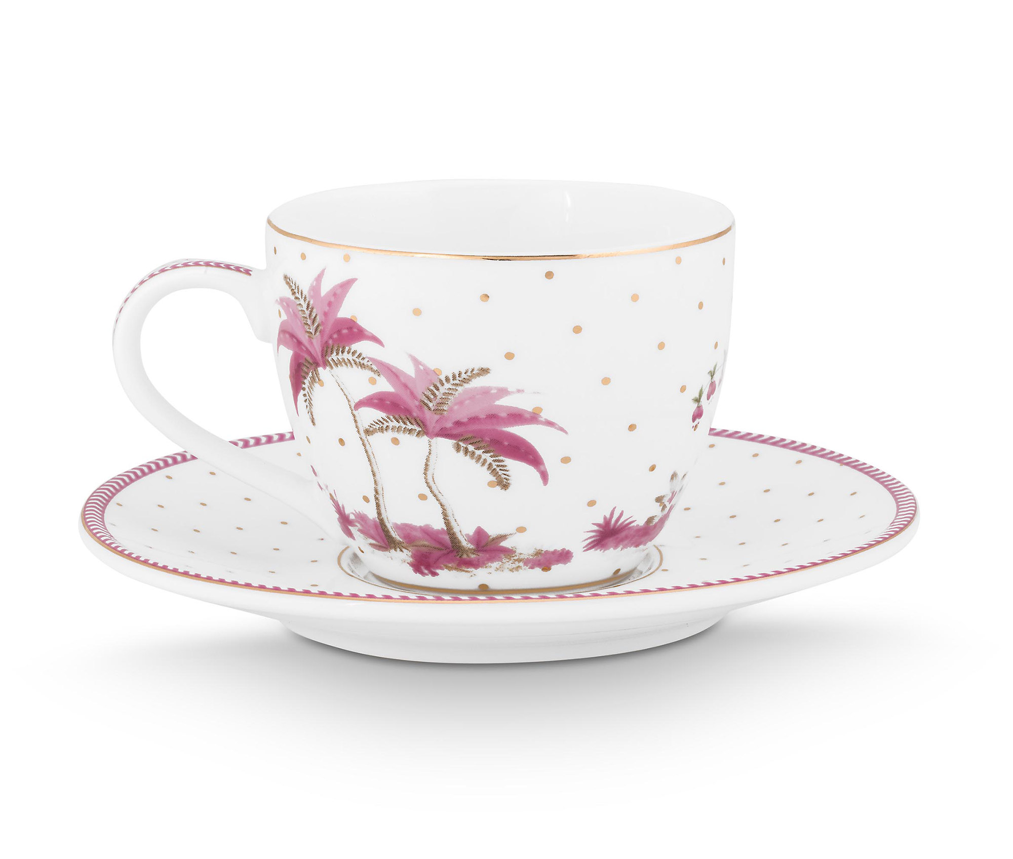 Pip Studio Espresso Tasse & Untertasse Jolie | gold pink