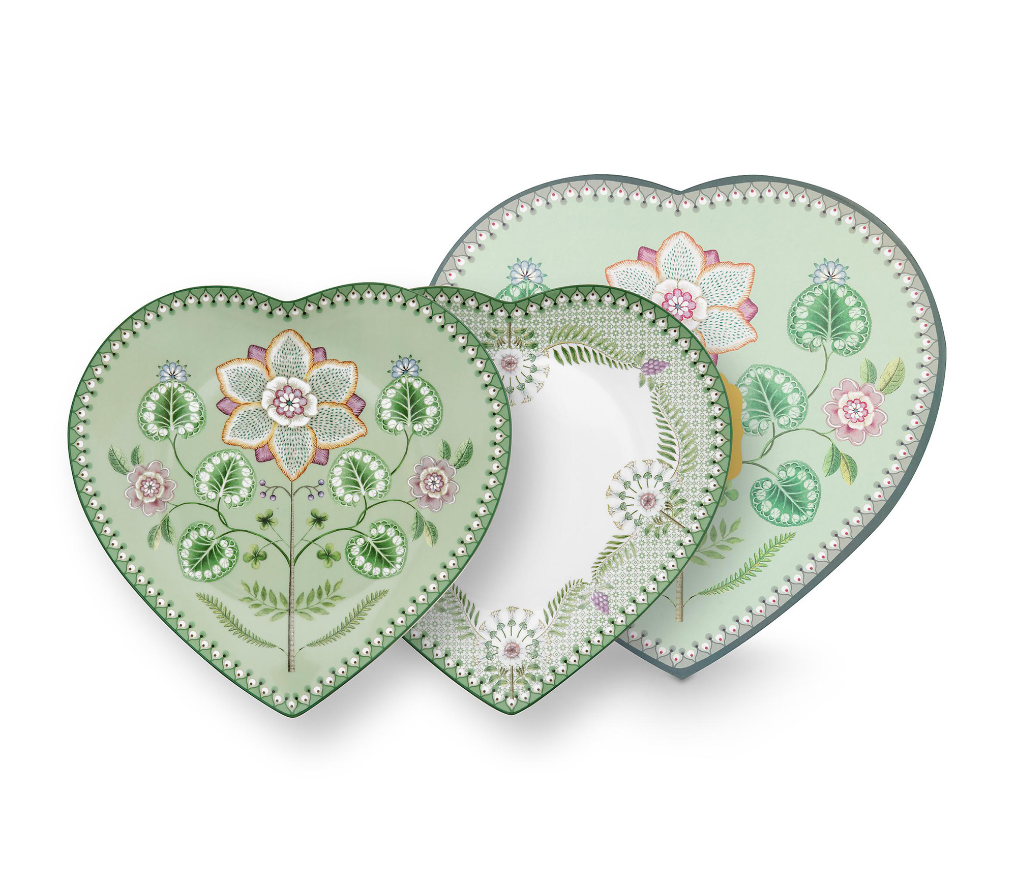 Pip Studio 2er Set ferzförmige Teller Lily & Lotus | Light G