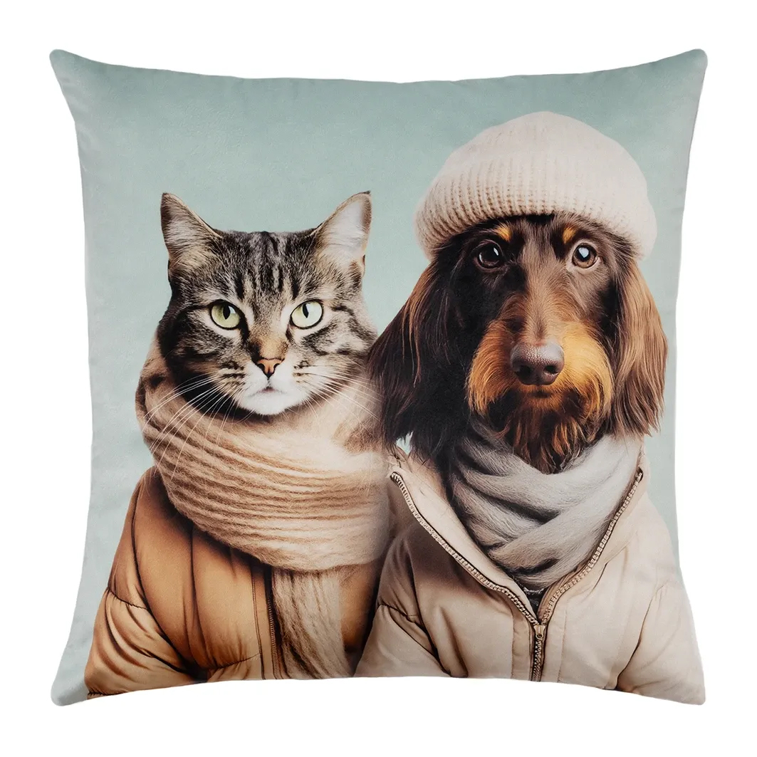 Pad Kissenhülle Cat Loves Dog | mint