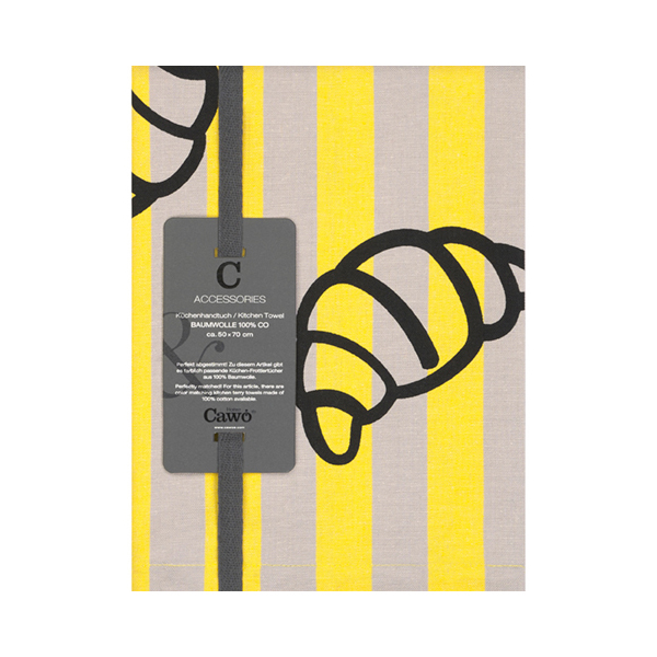 Cawö Geschirrtuch Prints & Stripes 544 | 53 stein/gelb