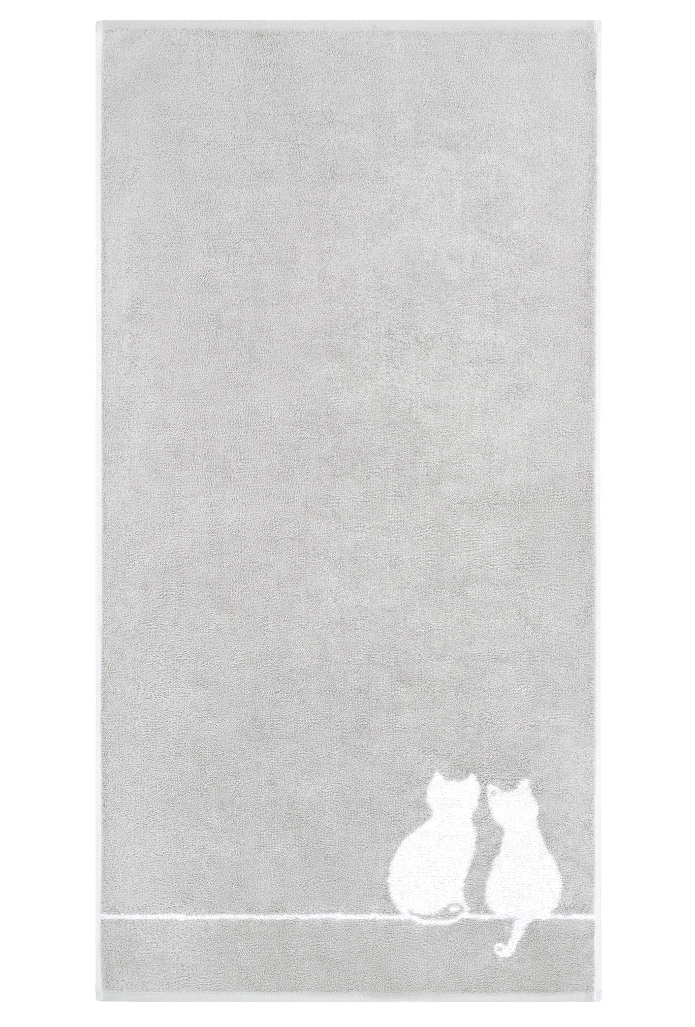 Cawö Handtuch Cute Cats | 76 platin/weiß