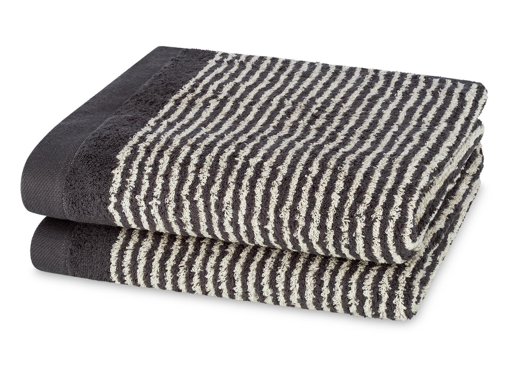 Ross Handtuch Schmaler Querstreifen 4840 | 87 Schiefer/Natur