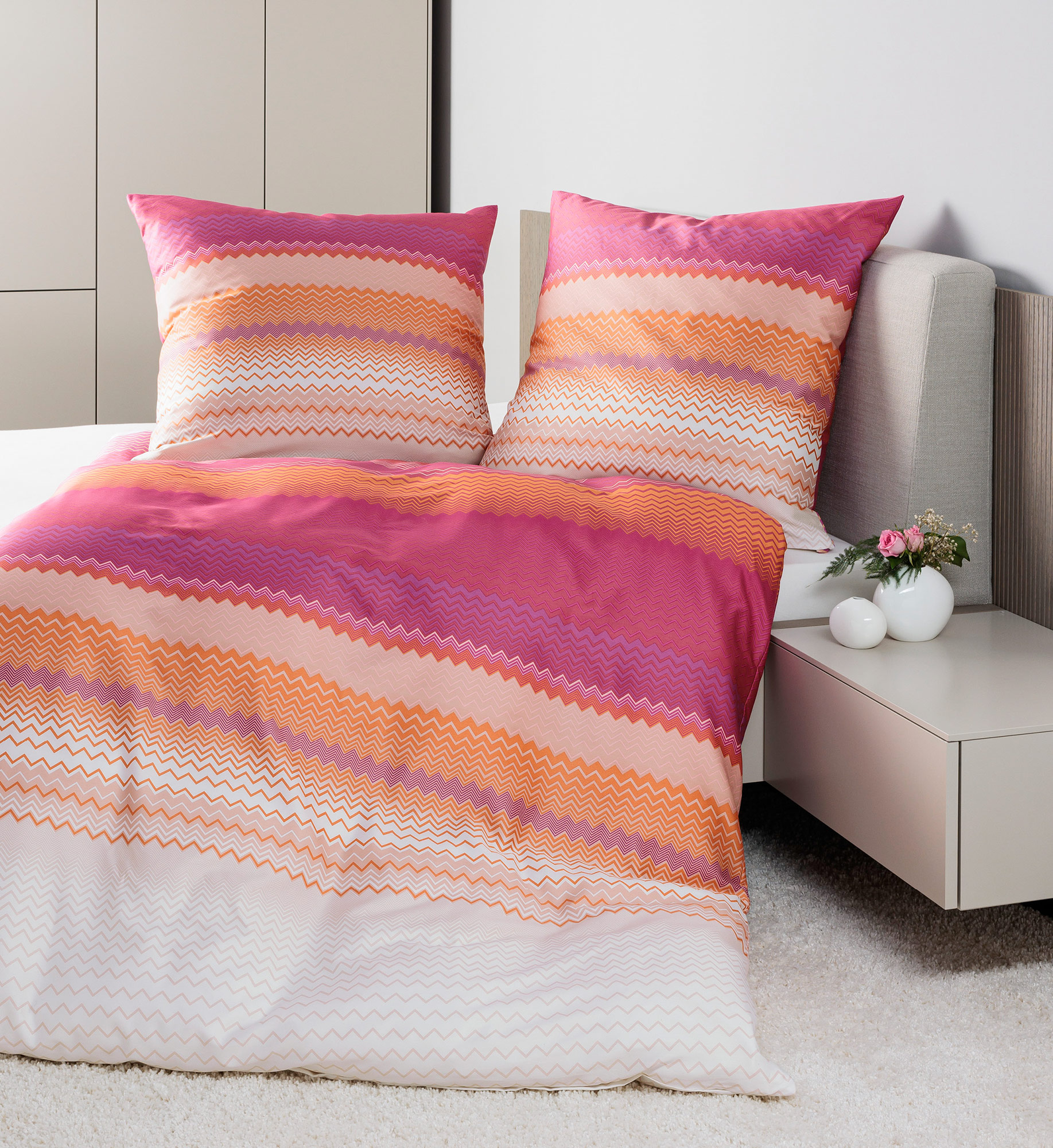 Janine Mako Satin Bettwäsche Moments | 01 pink koralle