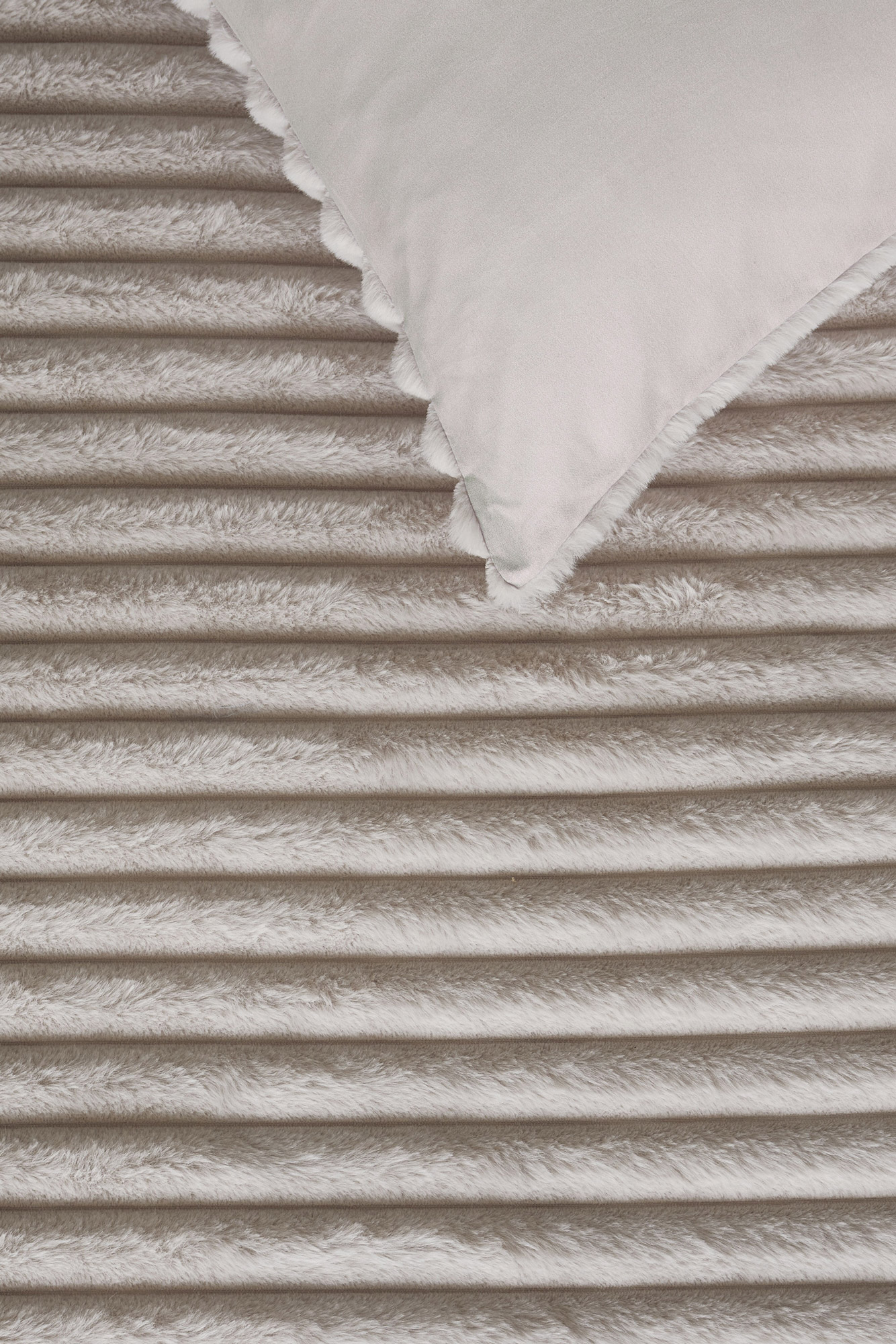 Riviera Maison Baumwoll-Bettwäsche Furry Stripes | Creme