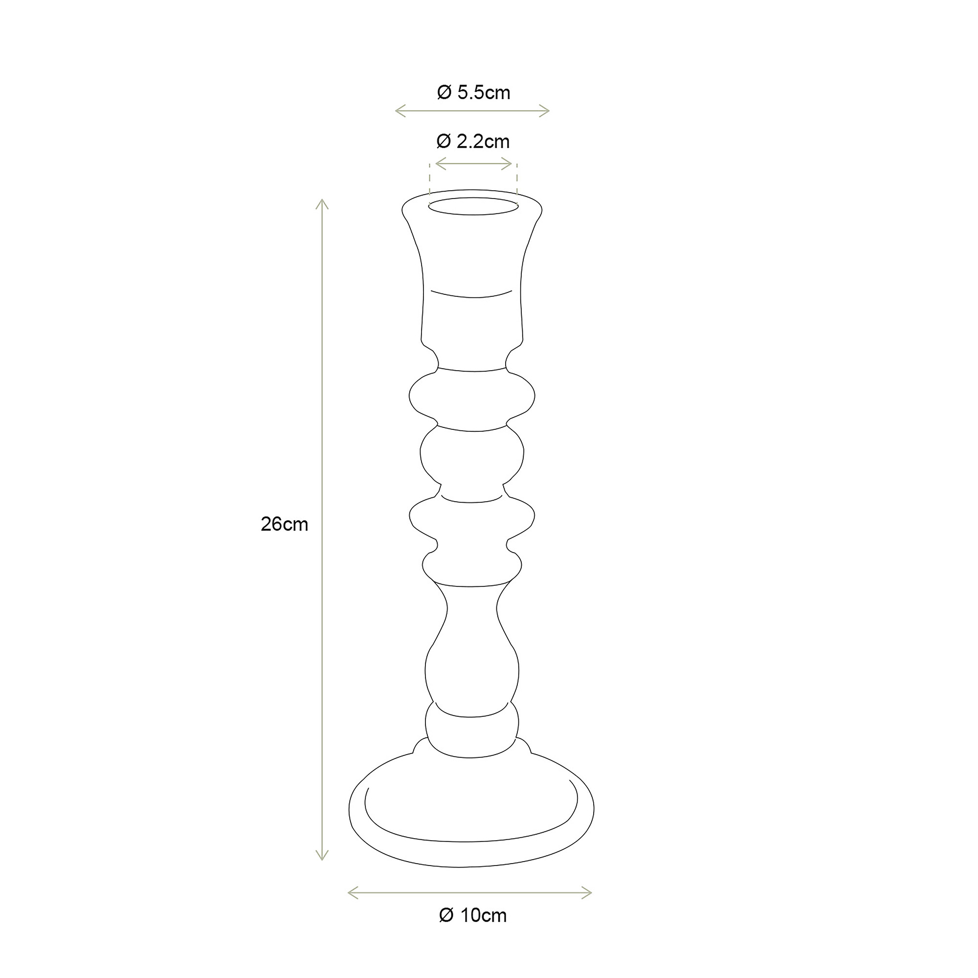 vtwonen Glas-Kerzenhalter  | medium