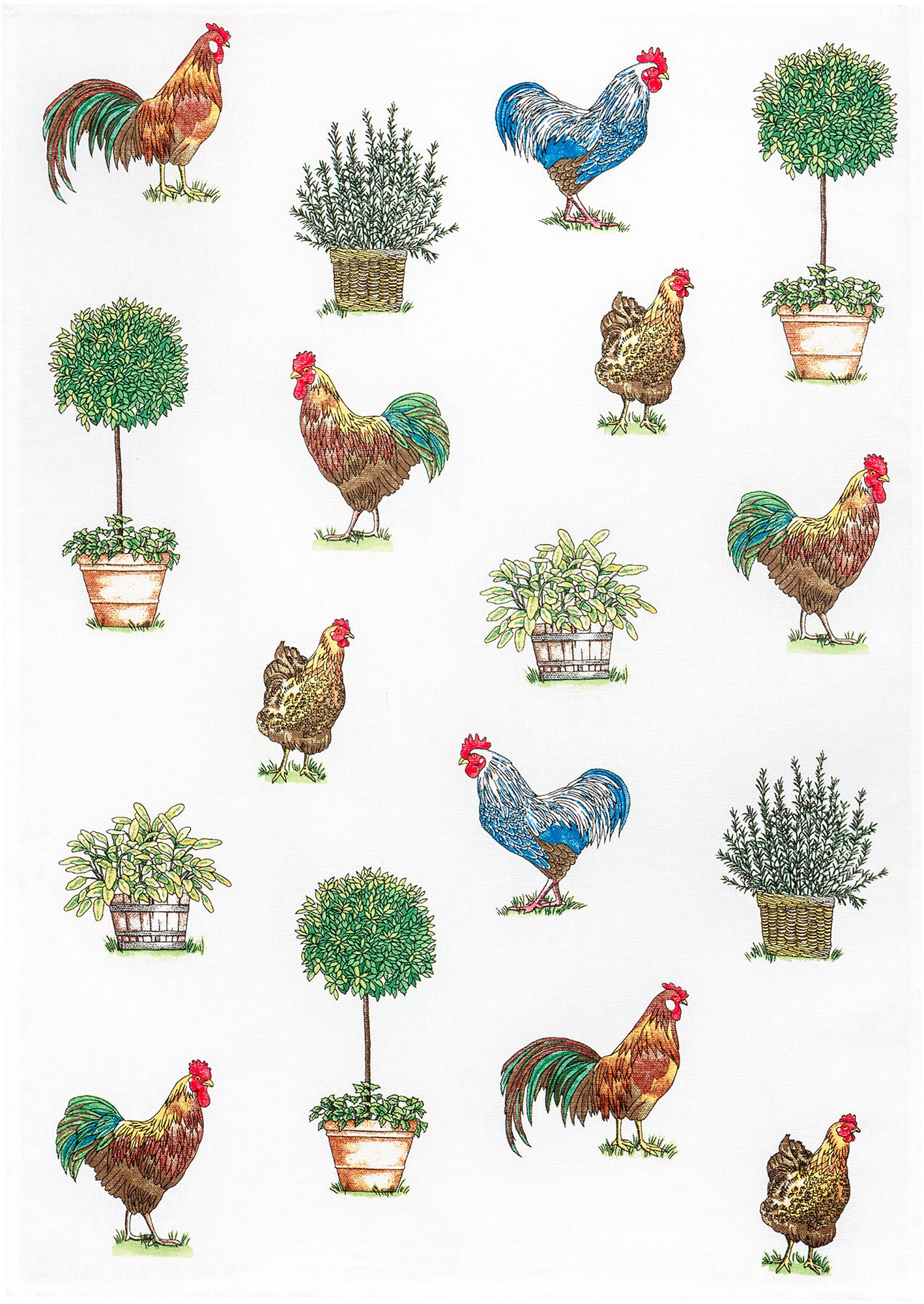 Kracht HL Küchentuch Druck HÜHNERHOF