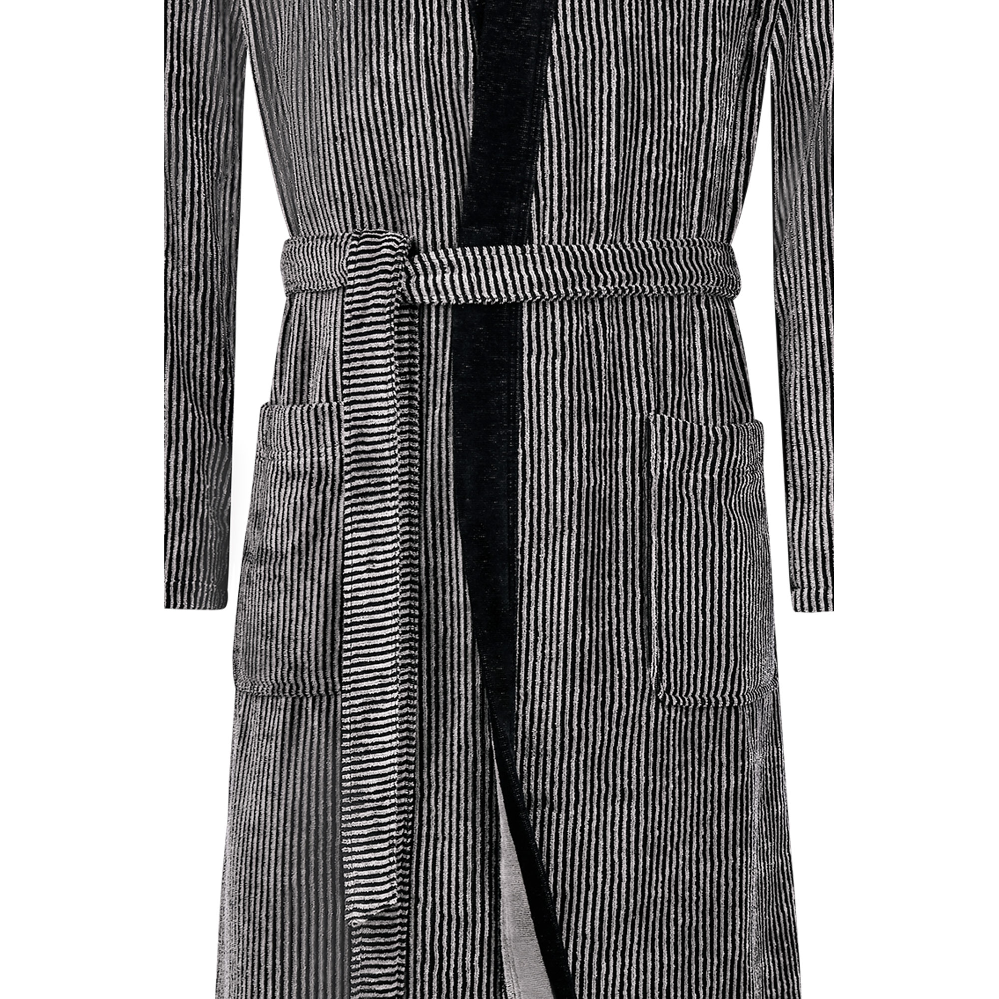 Cawö Herren Kimono-Bademantel  5840 | 97 natur-schwarz