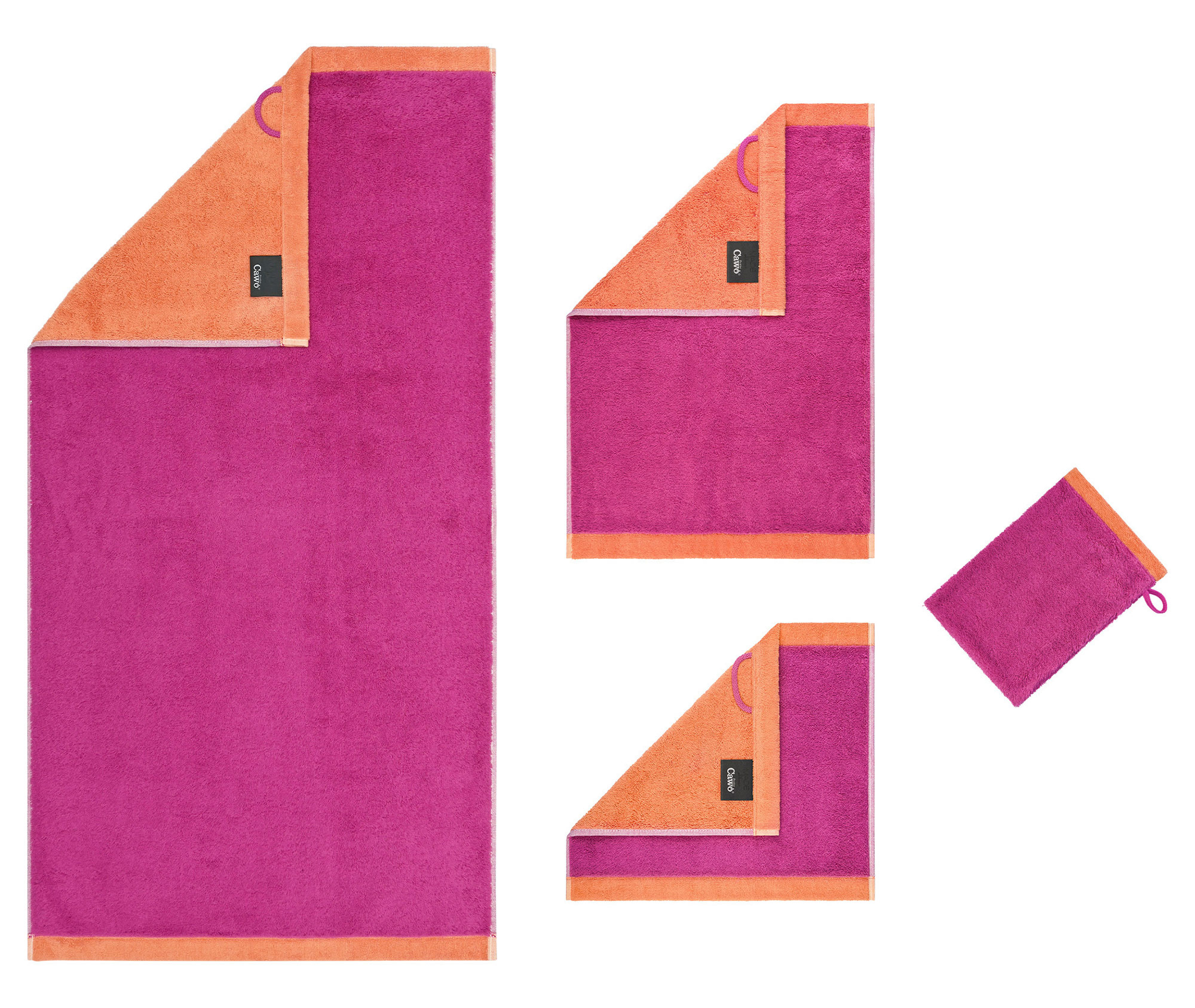 Cawö Waschhandschuh Lifestyle Splash 7071 | 23 pink/mandarin