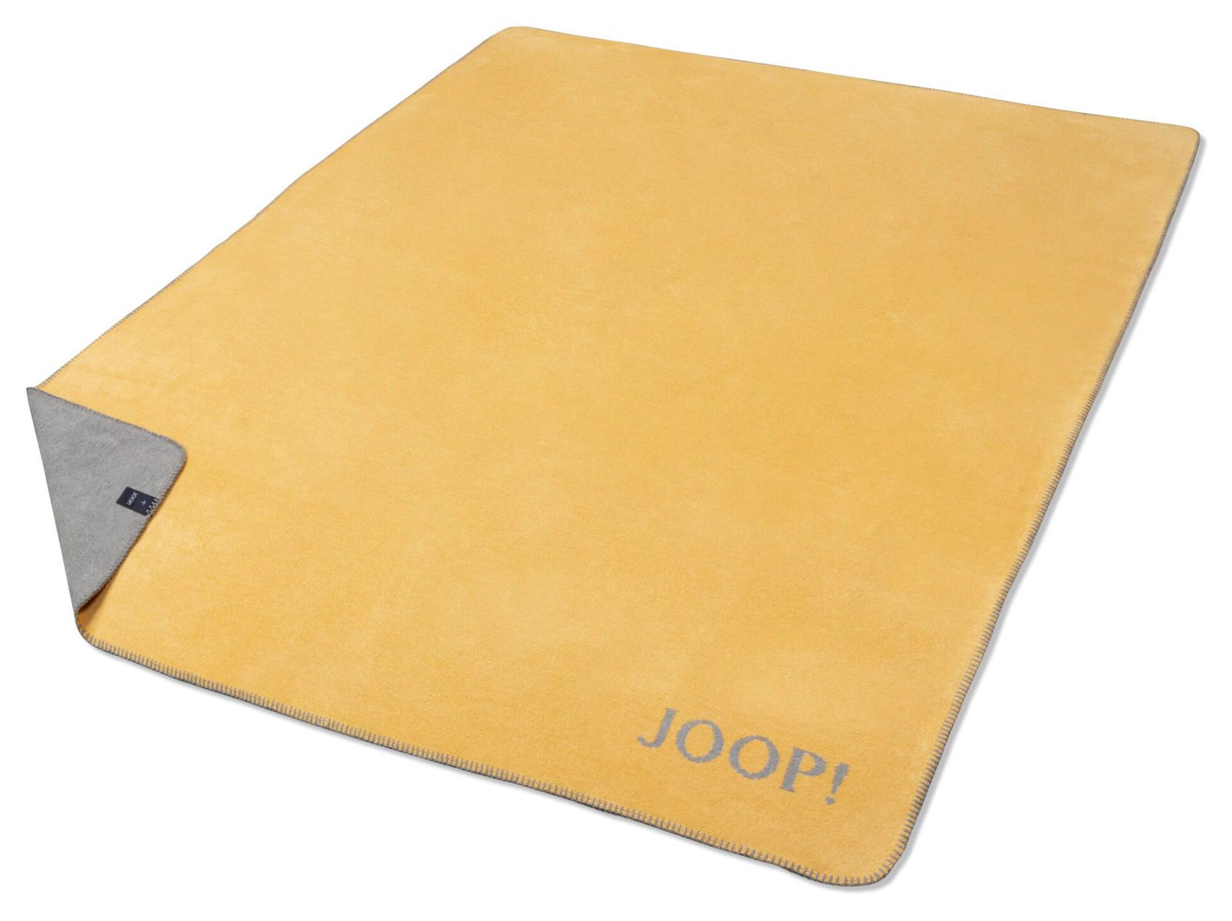 JOOP! Plaid / Wohndecke MELANGE DOUBLEFACE | Gold-Silber