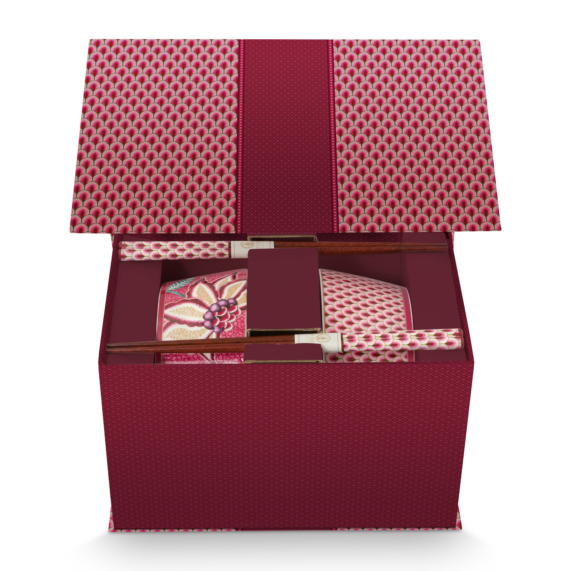 Pip Studio Geschenkset Schüsseln Flower Festival | Dunkelpin