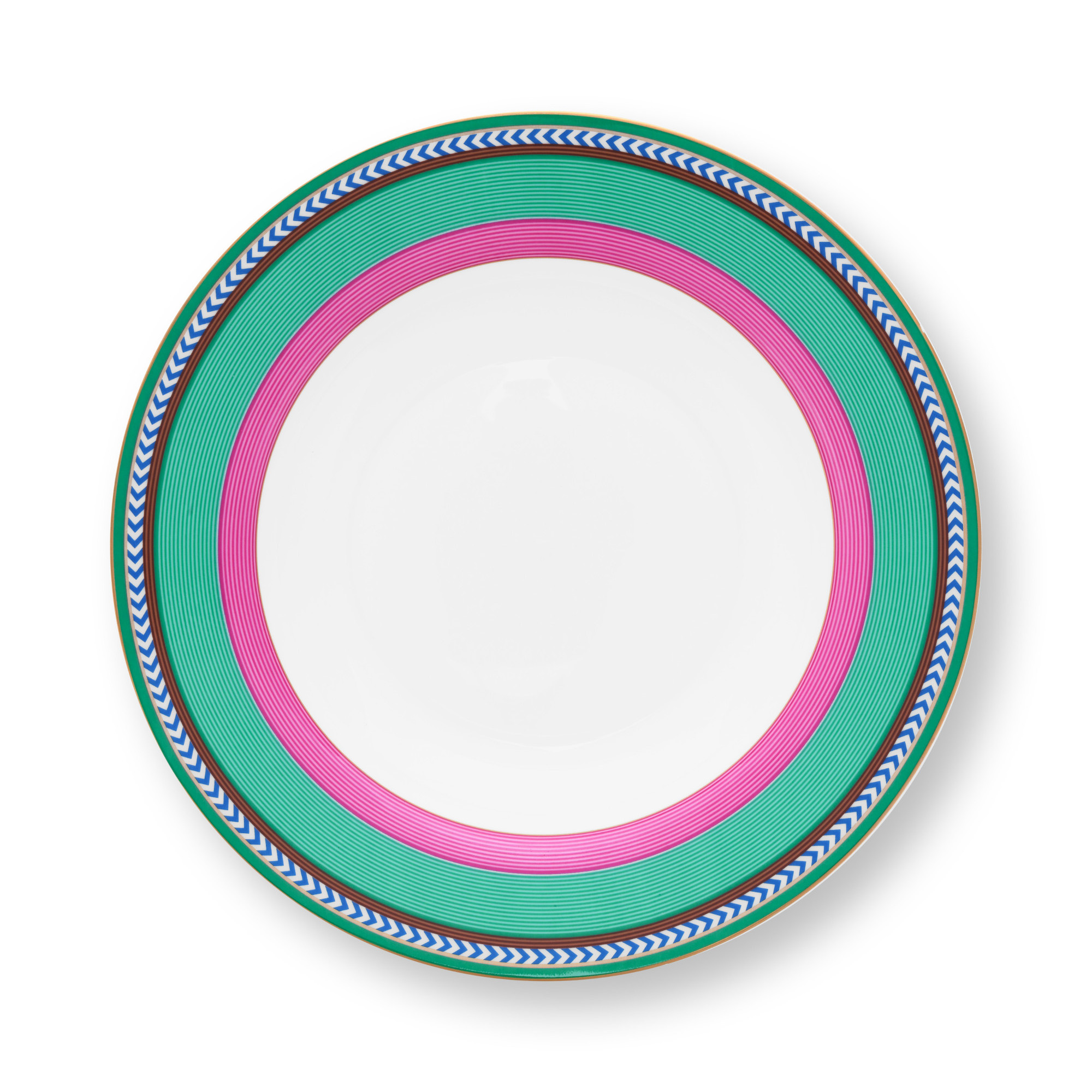Pip Studio tiefer Teller Streifen Chique | Pink-Grün