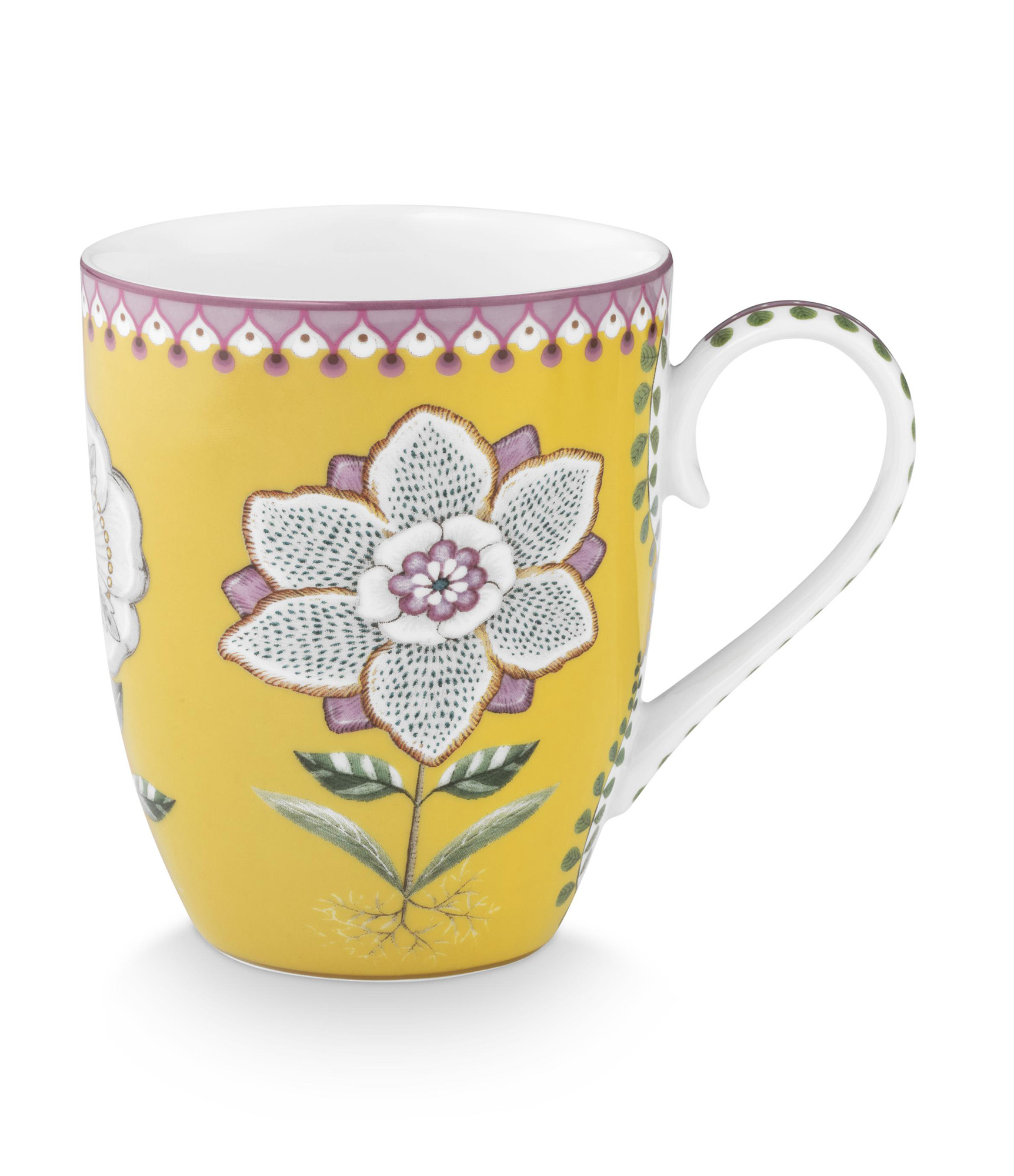 Pip Studio 3 Tassen gross Lily & Lotus | Yellow