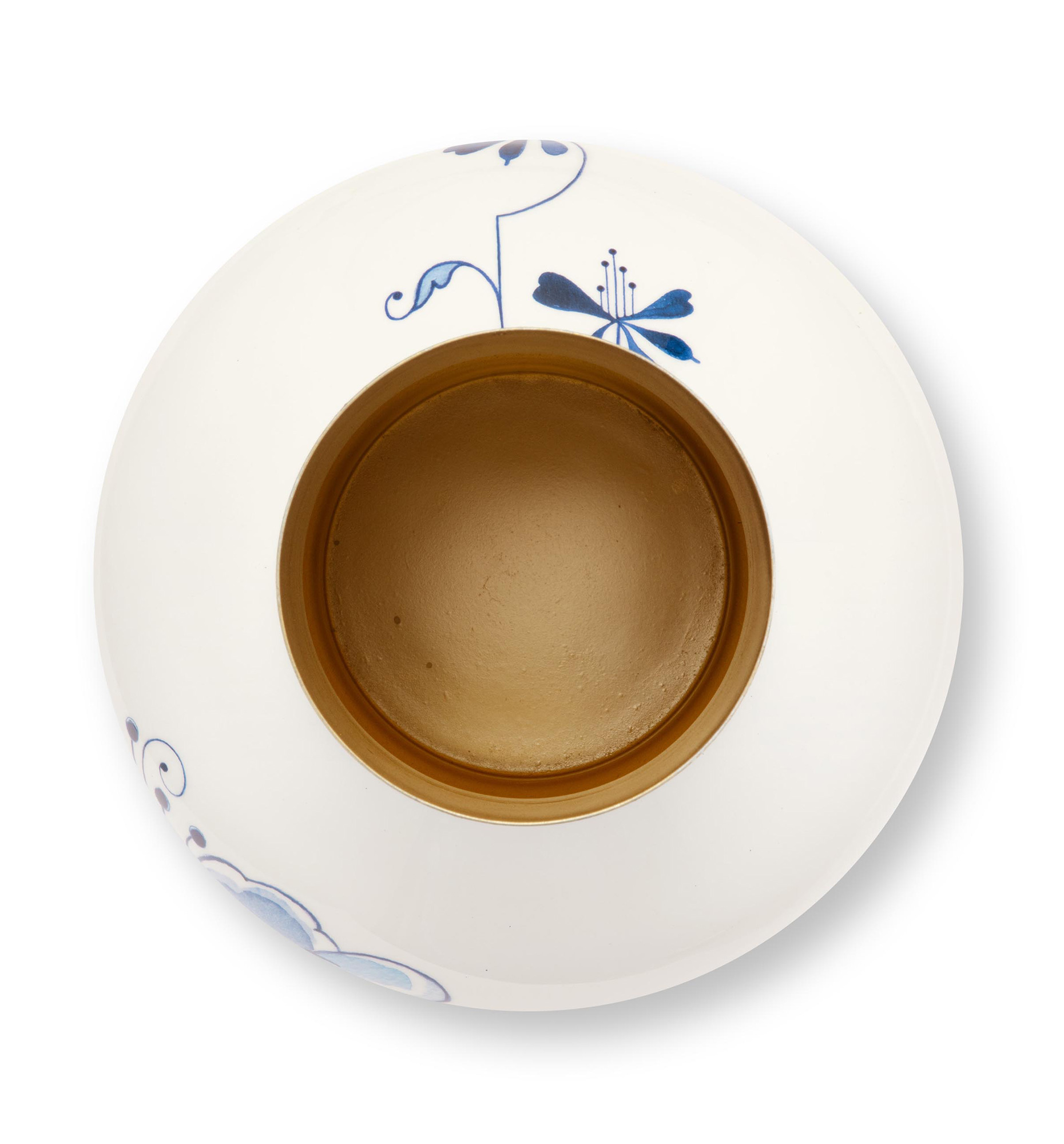 Pip Studio Vase Metall Blue Bird | blau