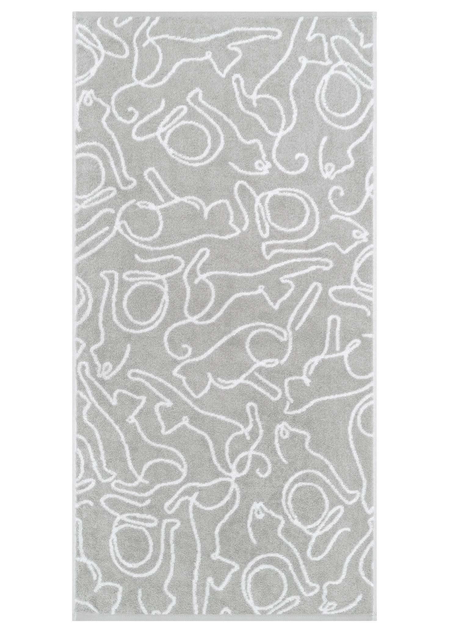 Cawö Handtuch Cute Cats | 76 platin/weiß